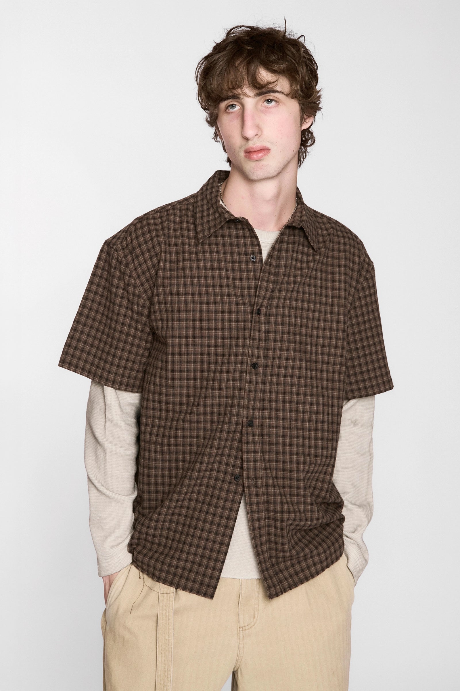 Hold SS Shirt - Brown Check