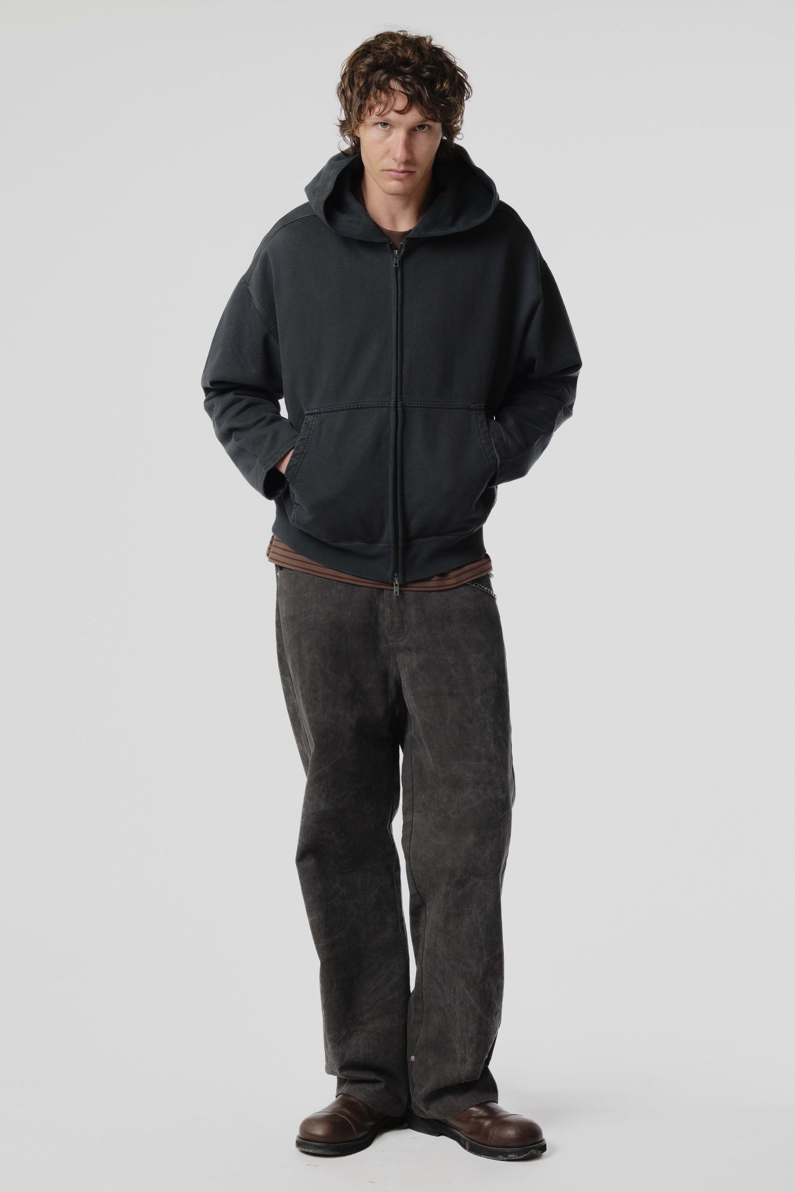 Bomber Zip Hood - Black