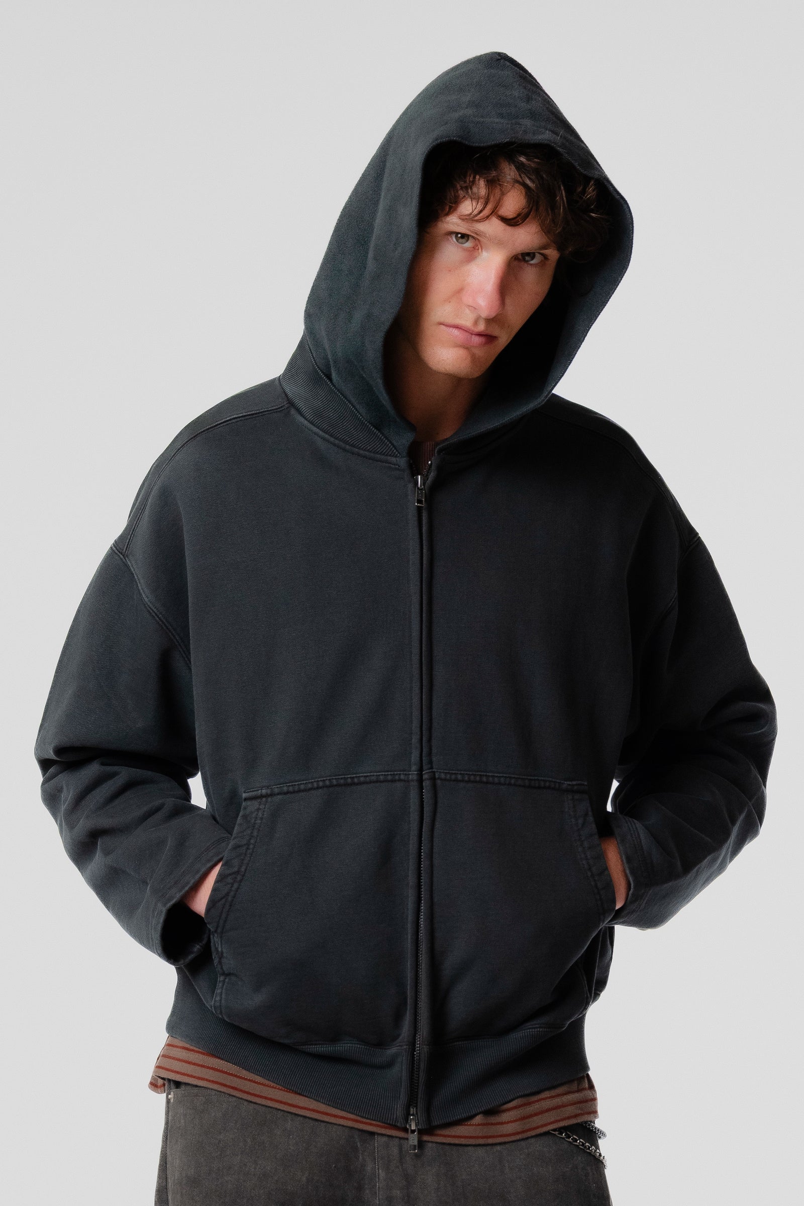 Bomber Zip Hood - Black