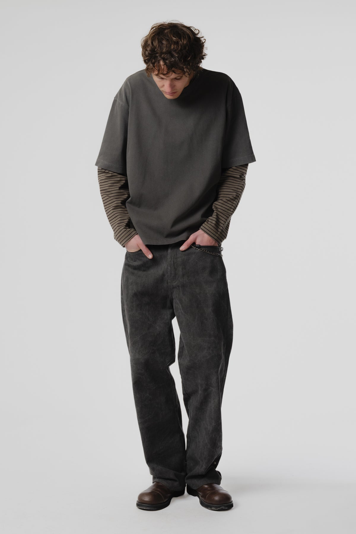 Dream Layer T-Shirt - Charcoal Stripe
