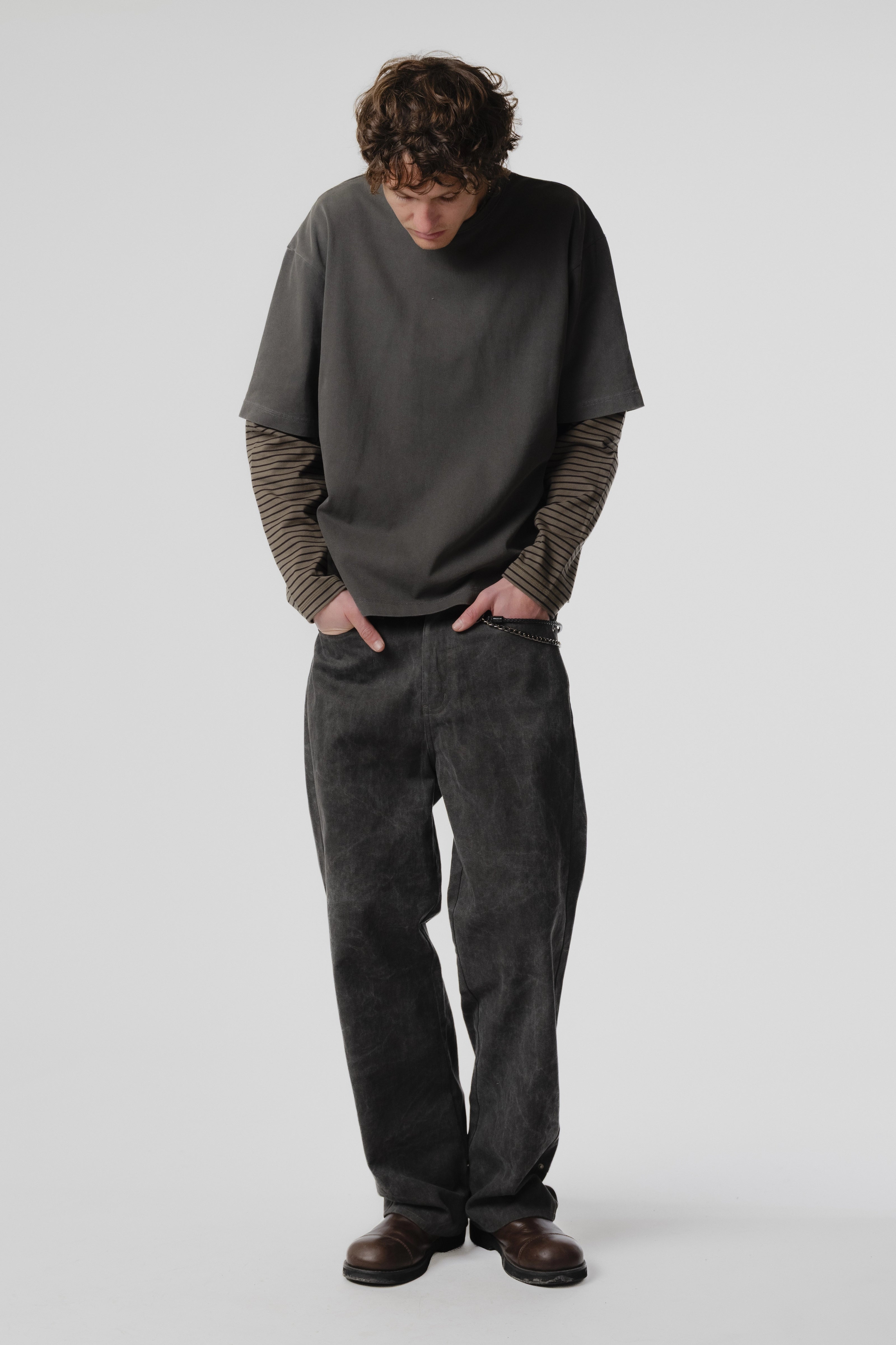 Dream Layer T-Shirt - Charcoal Stripe
