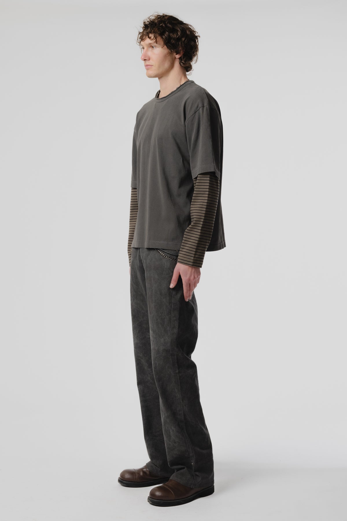 Dream Layer T-Shirt - Charcoal Stripe