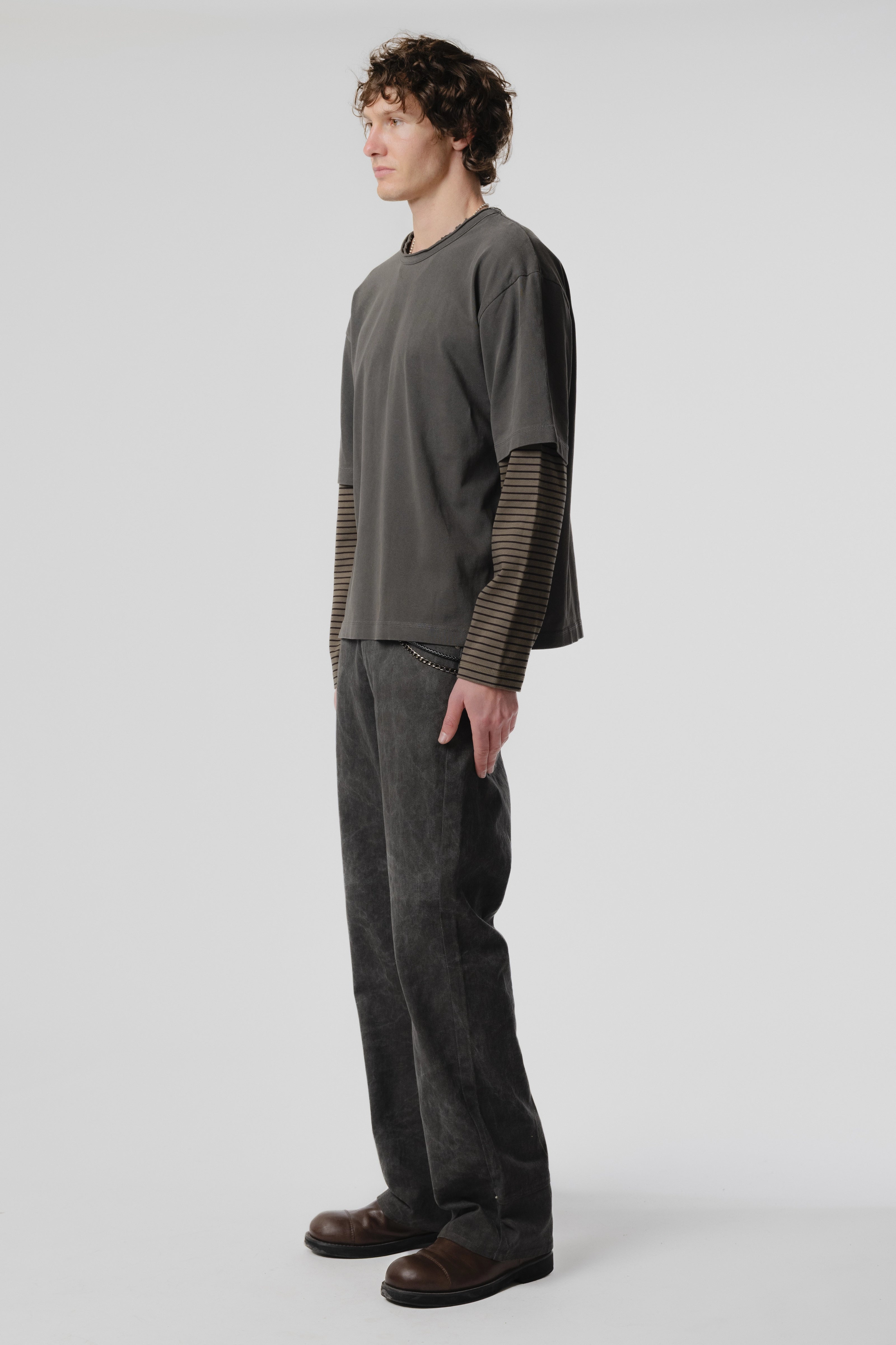 Dream Layer T-Shirt - Charcoal Stripe