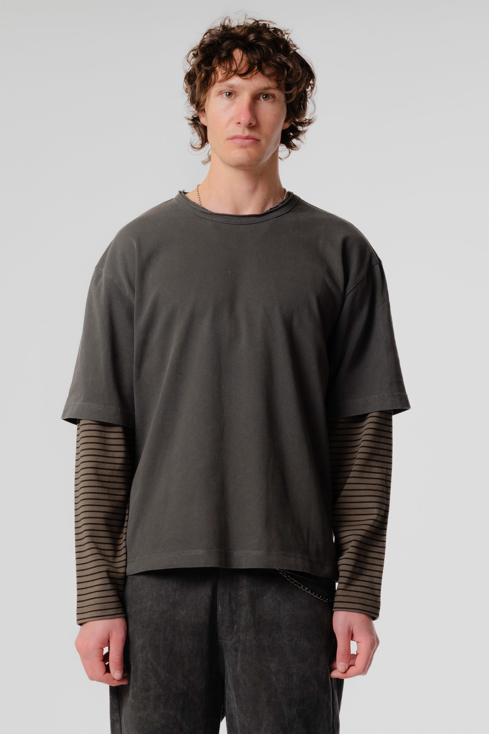 Dream Layer T-Shirt - Charcoal Stripe