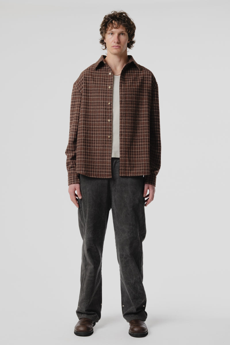Drop LS Shirt - Brown Plaid