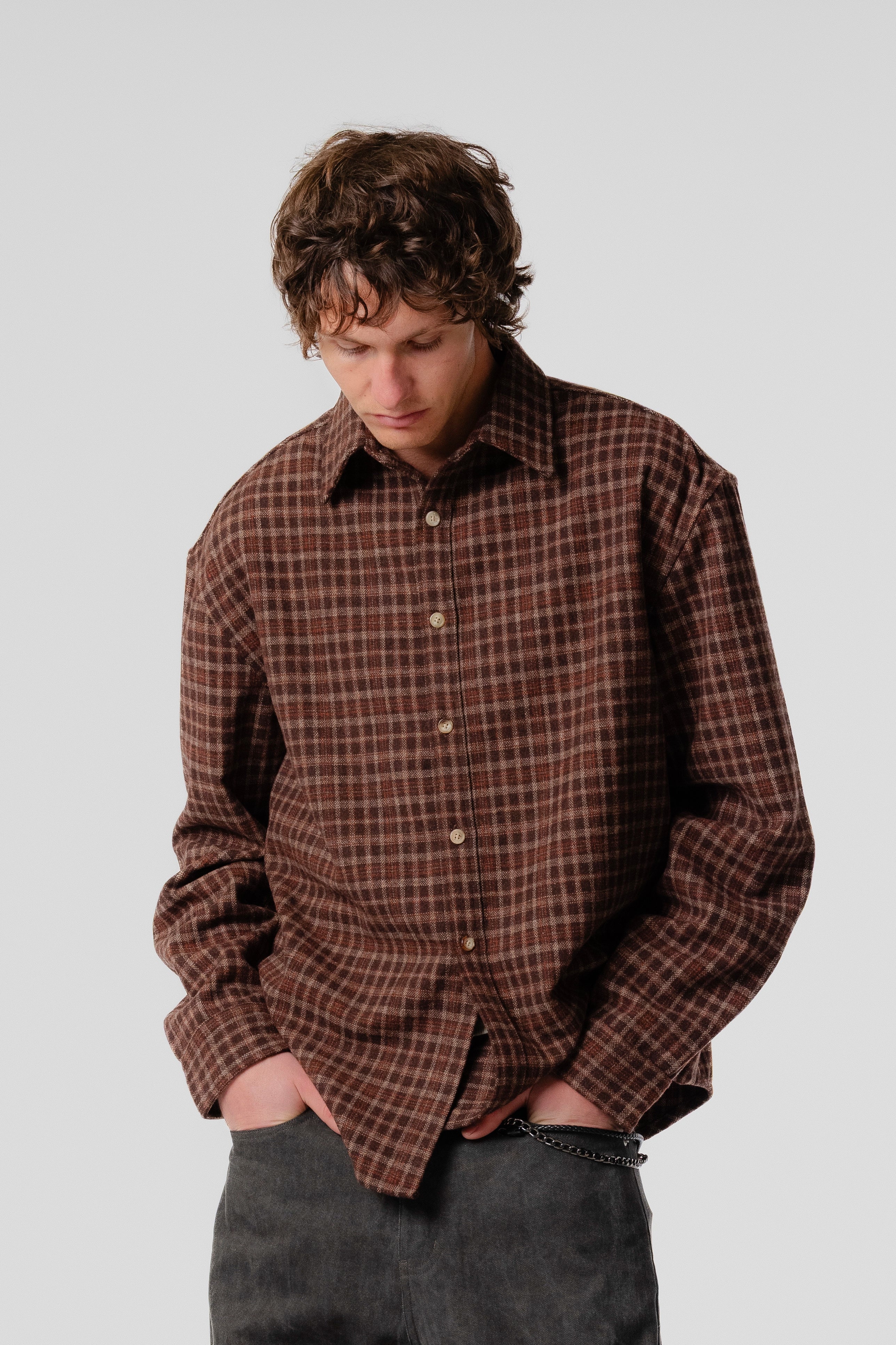 Drop LS Shirt - Brown Plaid