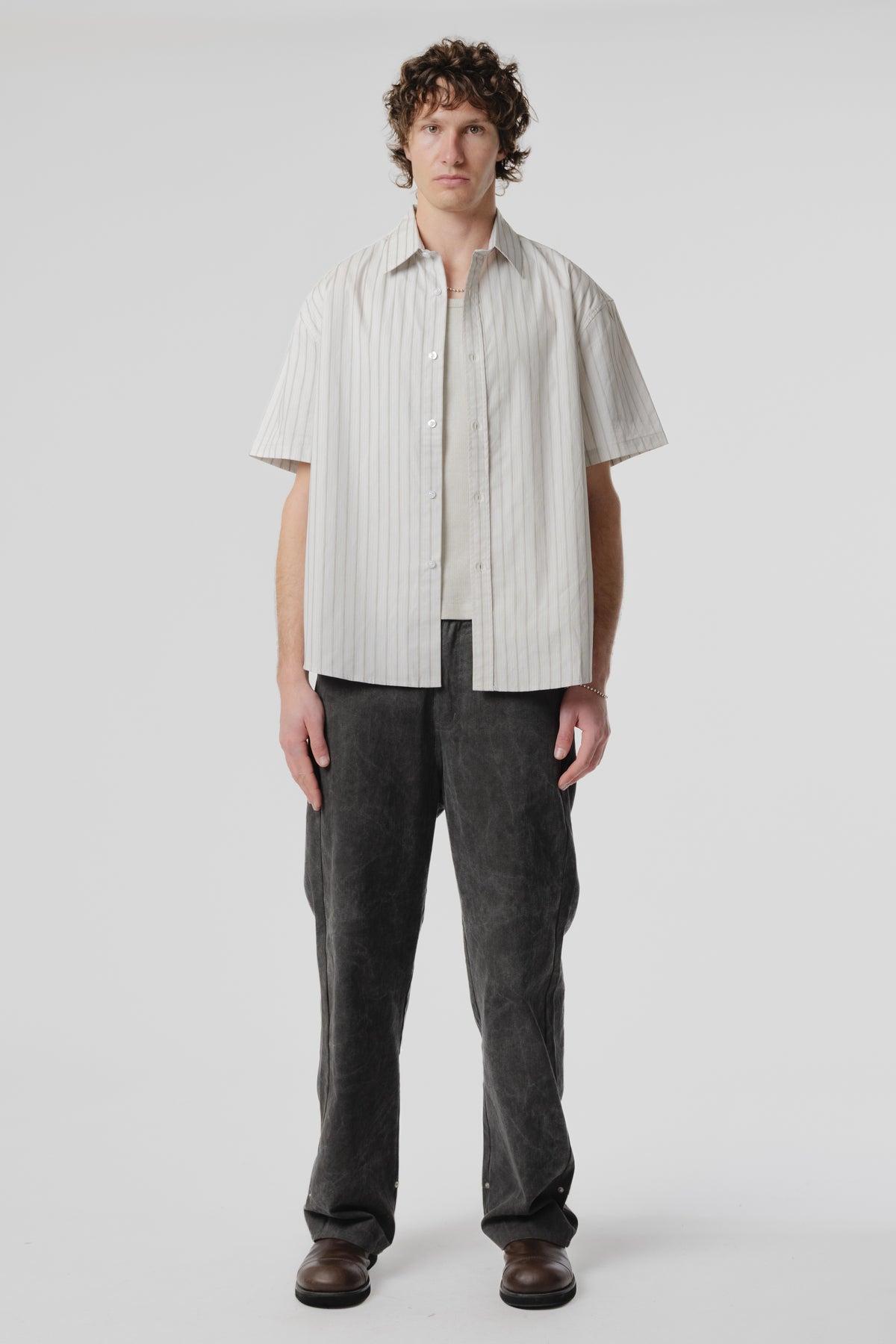 Drop SS Shirt - Grey Stripe