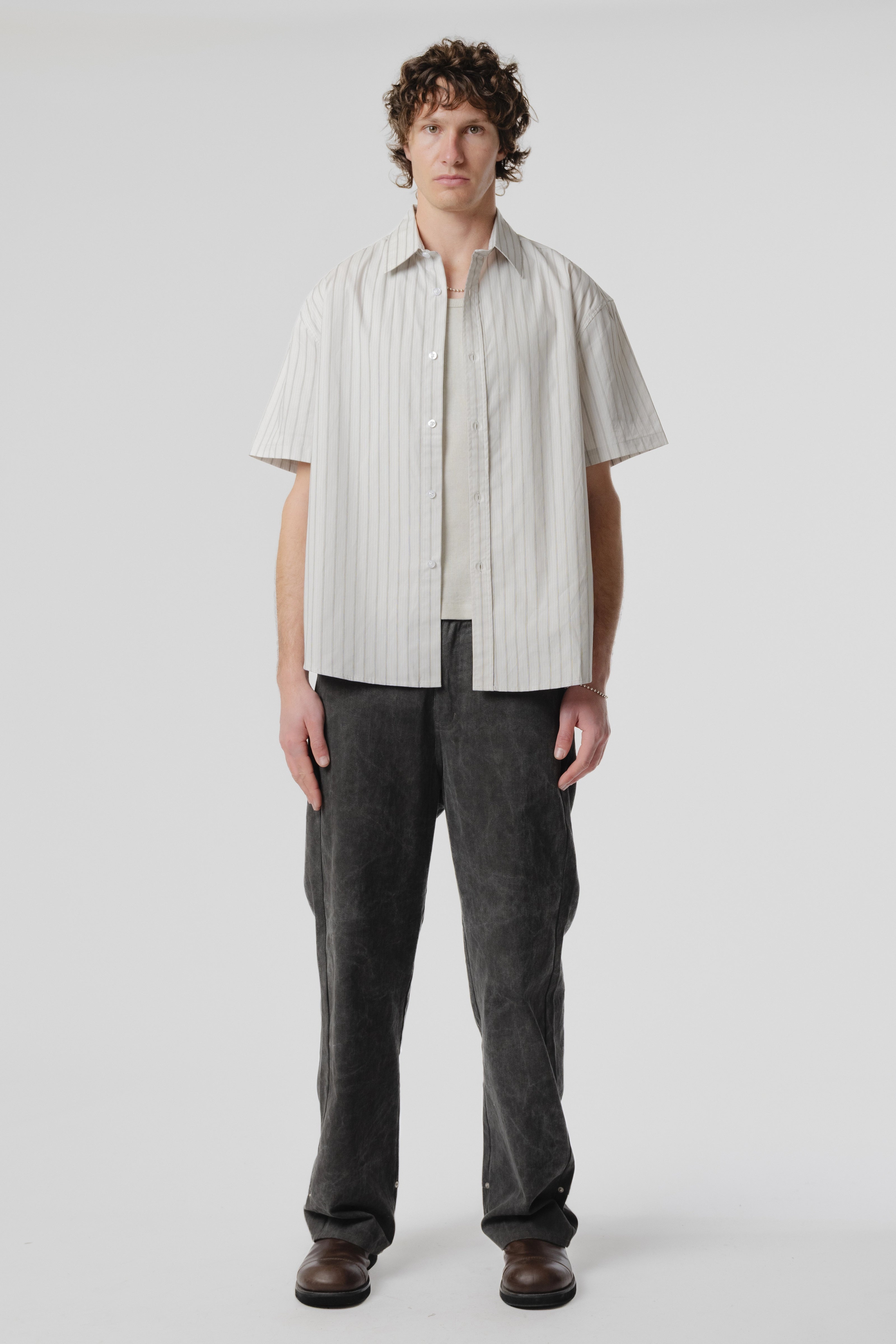 Drop SS Shirt - Grey Stripe
