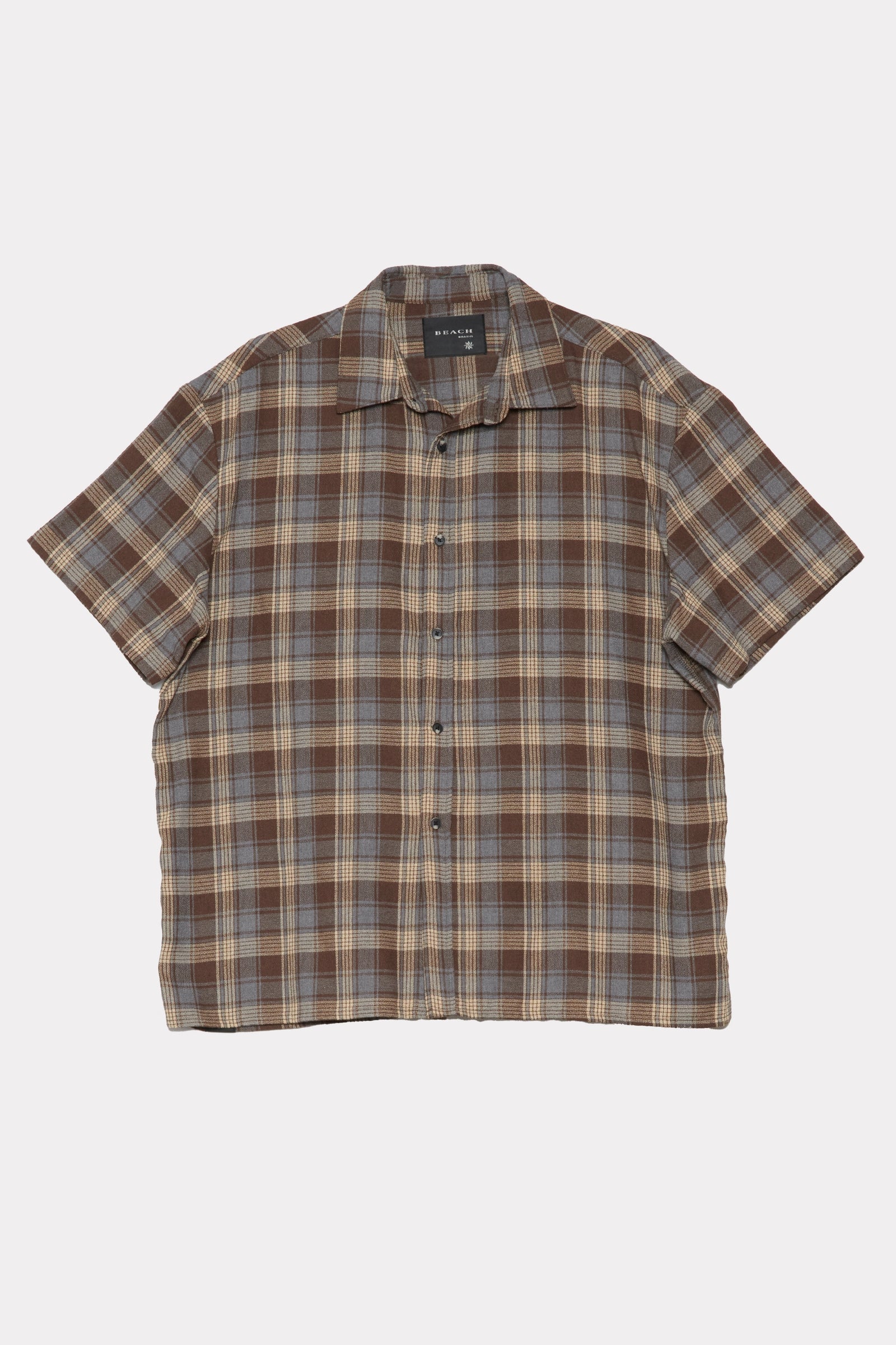 Brown & Blue Hold Short Sleeve Shirt on a white background