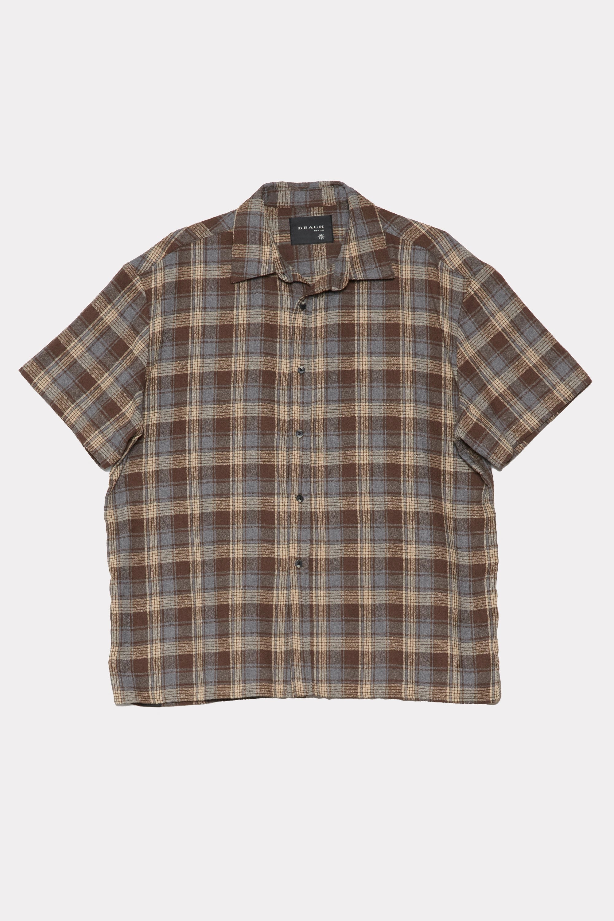 Brown & Blue Hold Short Sleeve Shirt on a white background