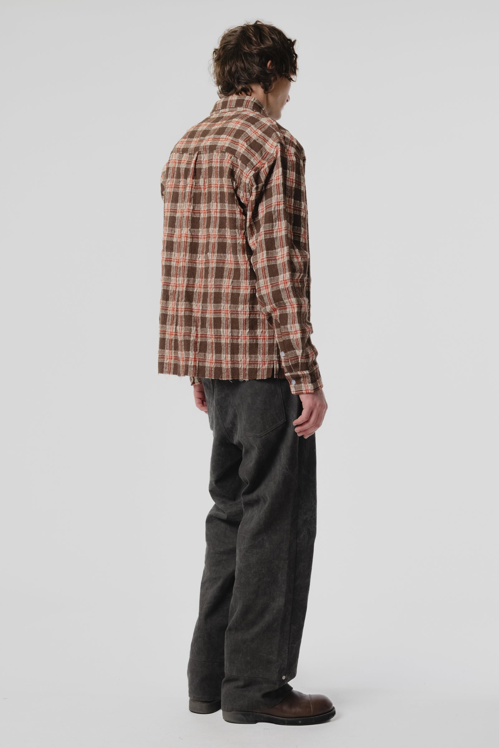 LS Pocket Shirt - Brown/Red Check