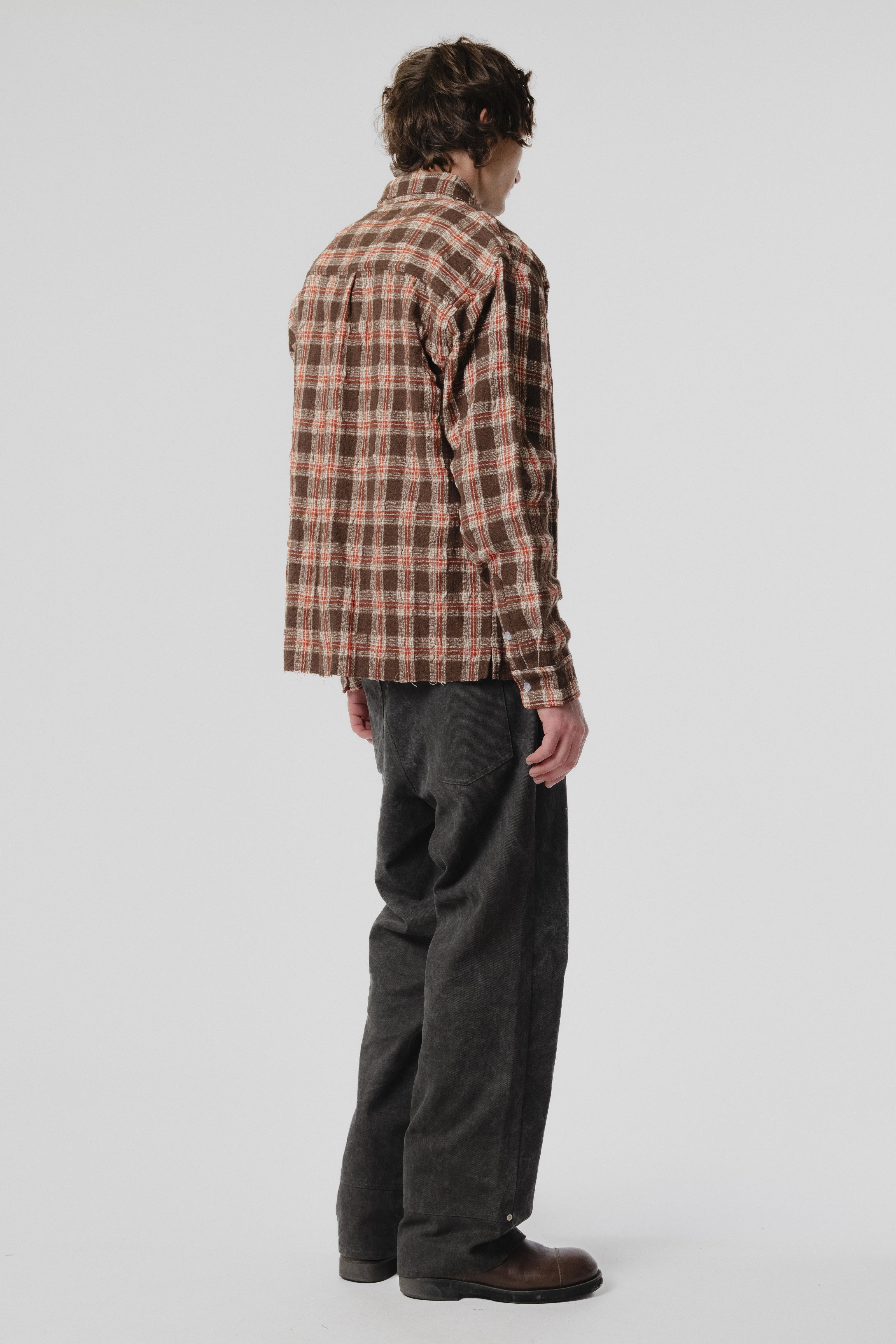 LS Pocket Shirt - Brown/Red Check