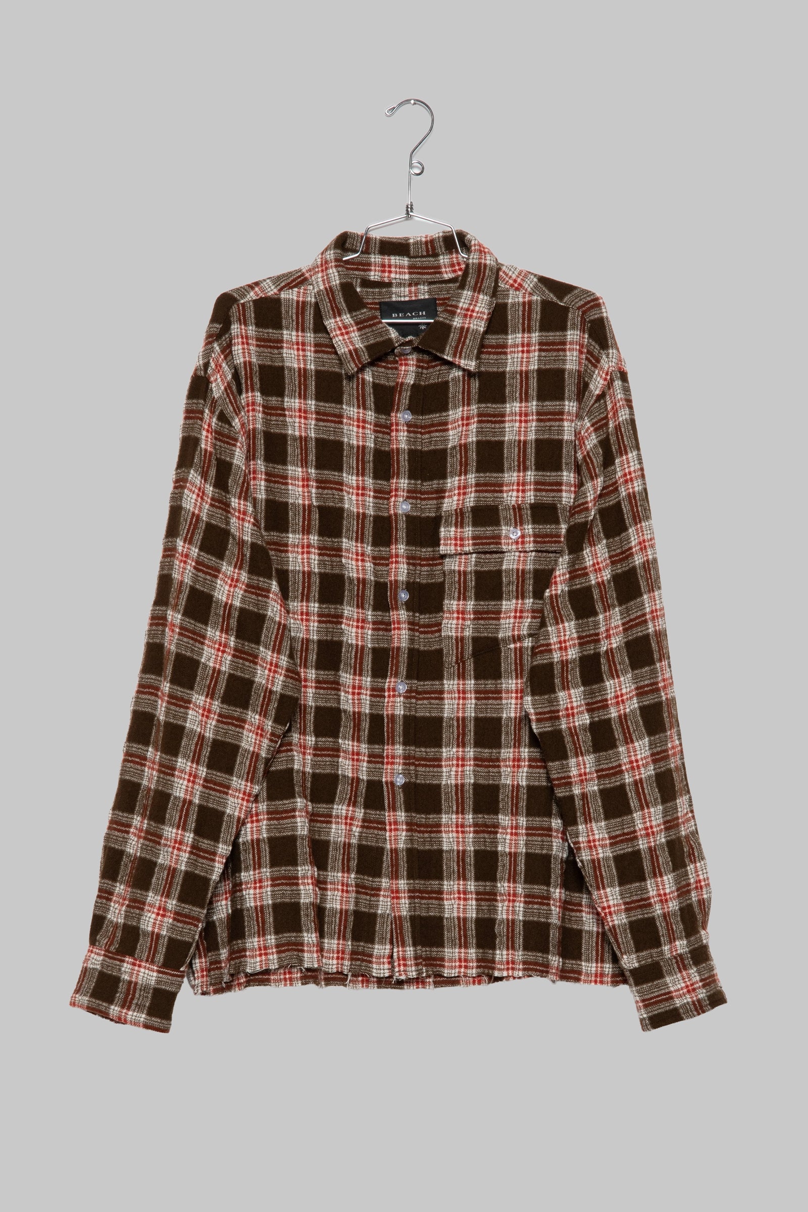 LS Pocket Shirt - Brown/Red Check