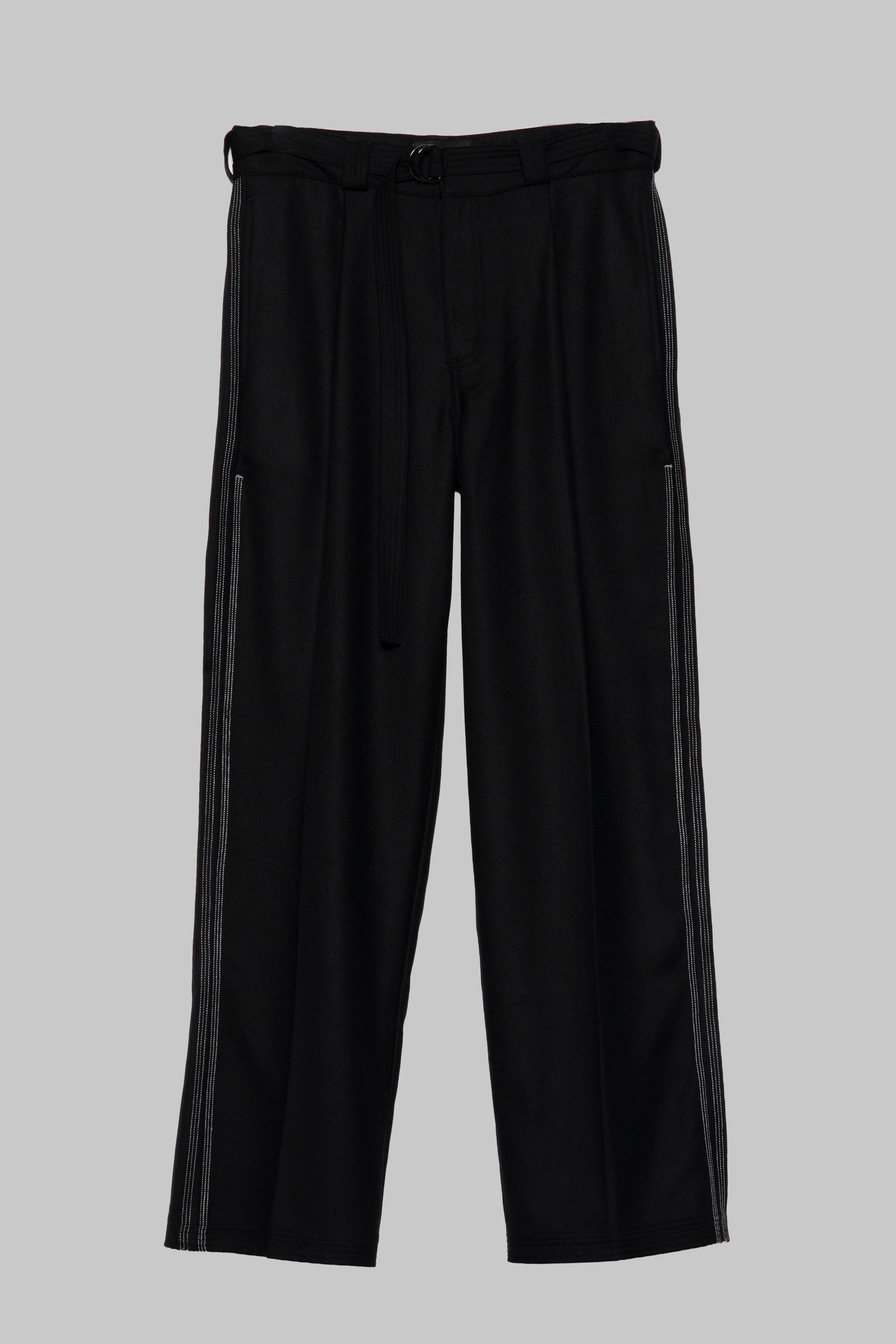 Pleated Work Pant - Black/White