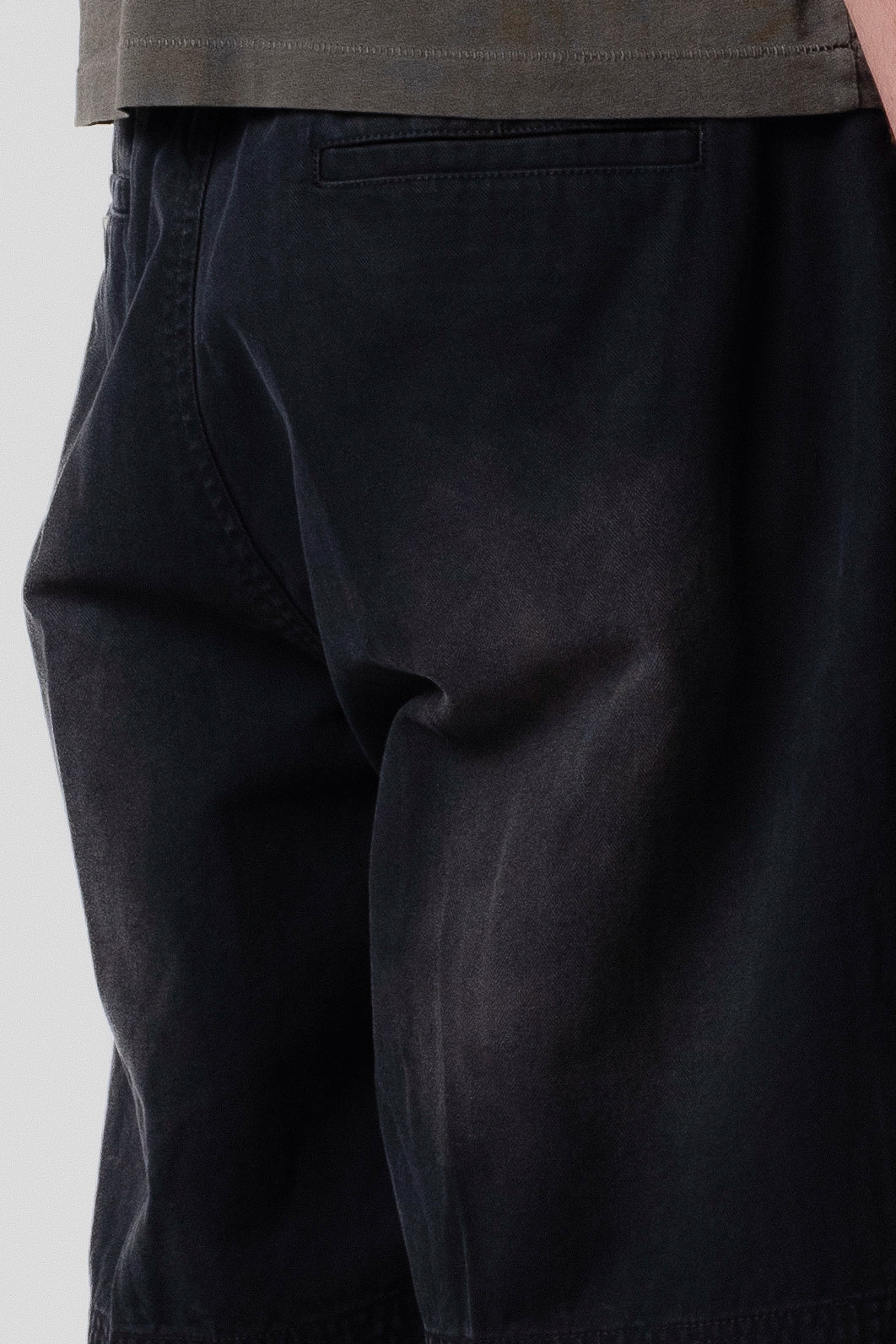 Pleated Work Short - Black Herringbone