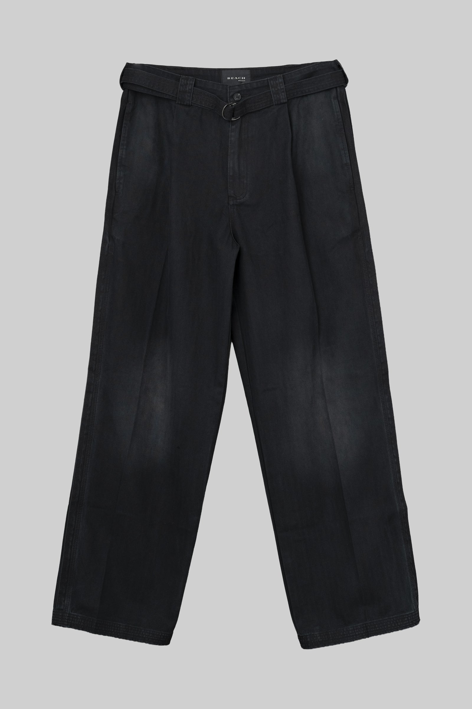 Pleated Work Pant - Black Herringbone