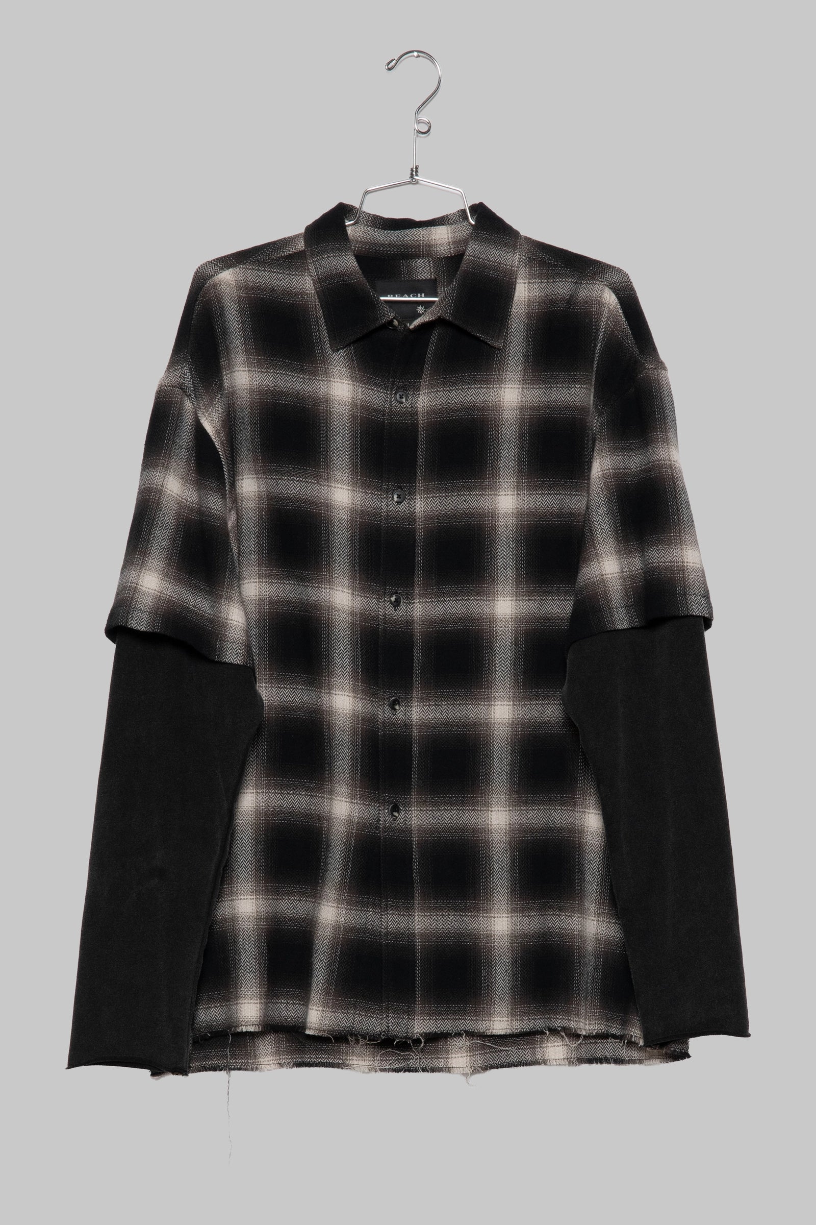 LS Layer Shirt - Black/Bone Plaid