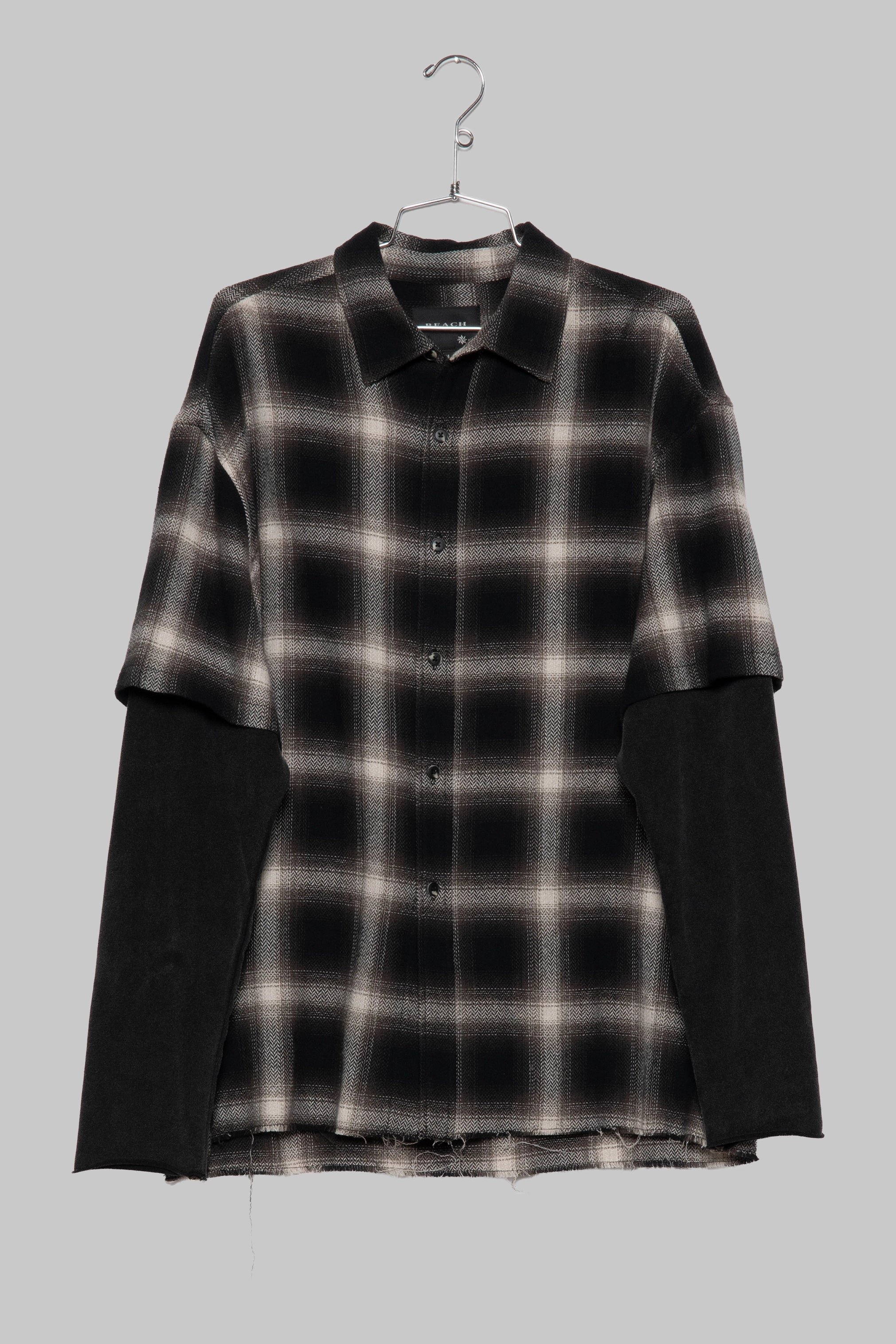 LS Layer Shirt - Black/Bone Plaid
