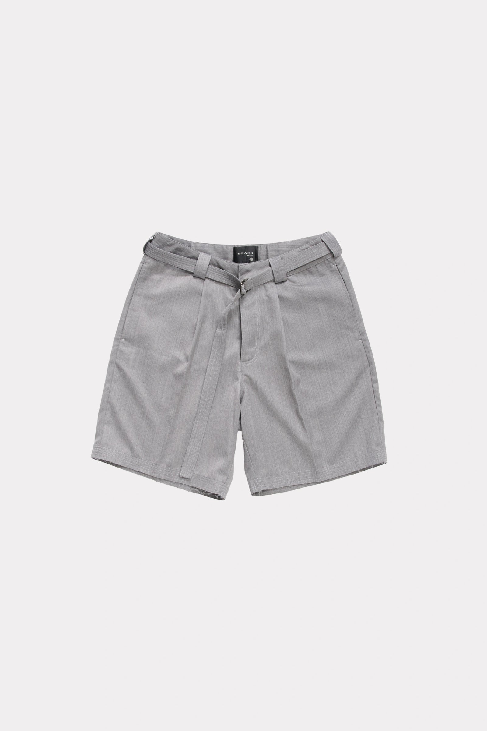 Grey cut shorts on a white background