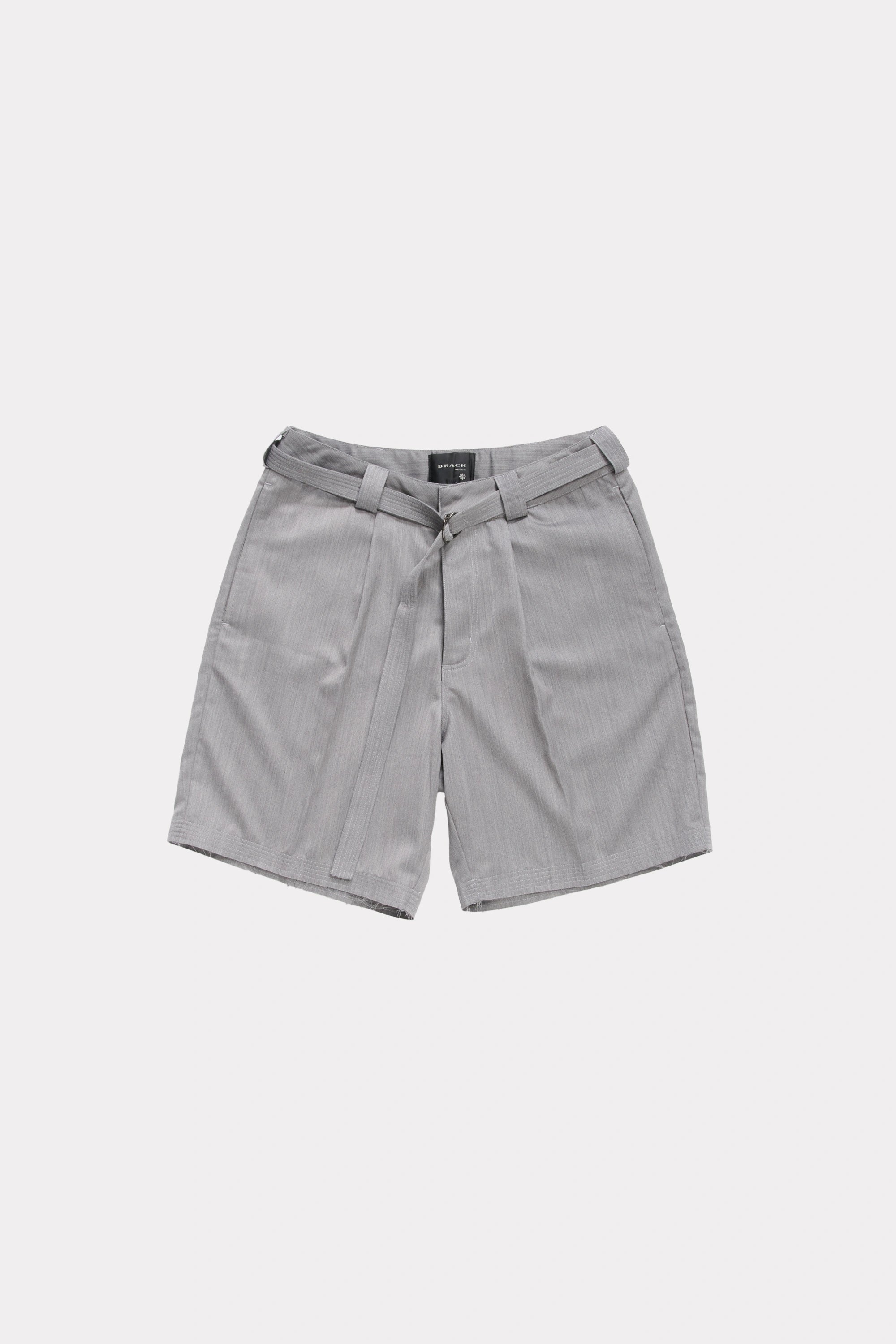 Grey cut shorts on a white background