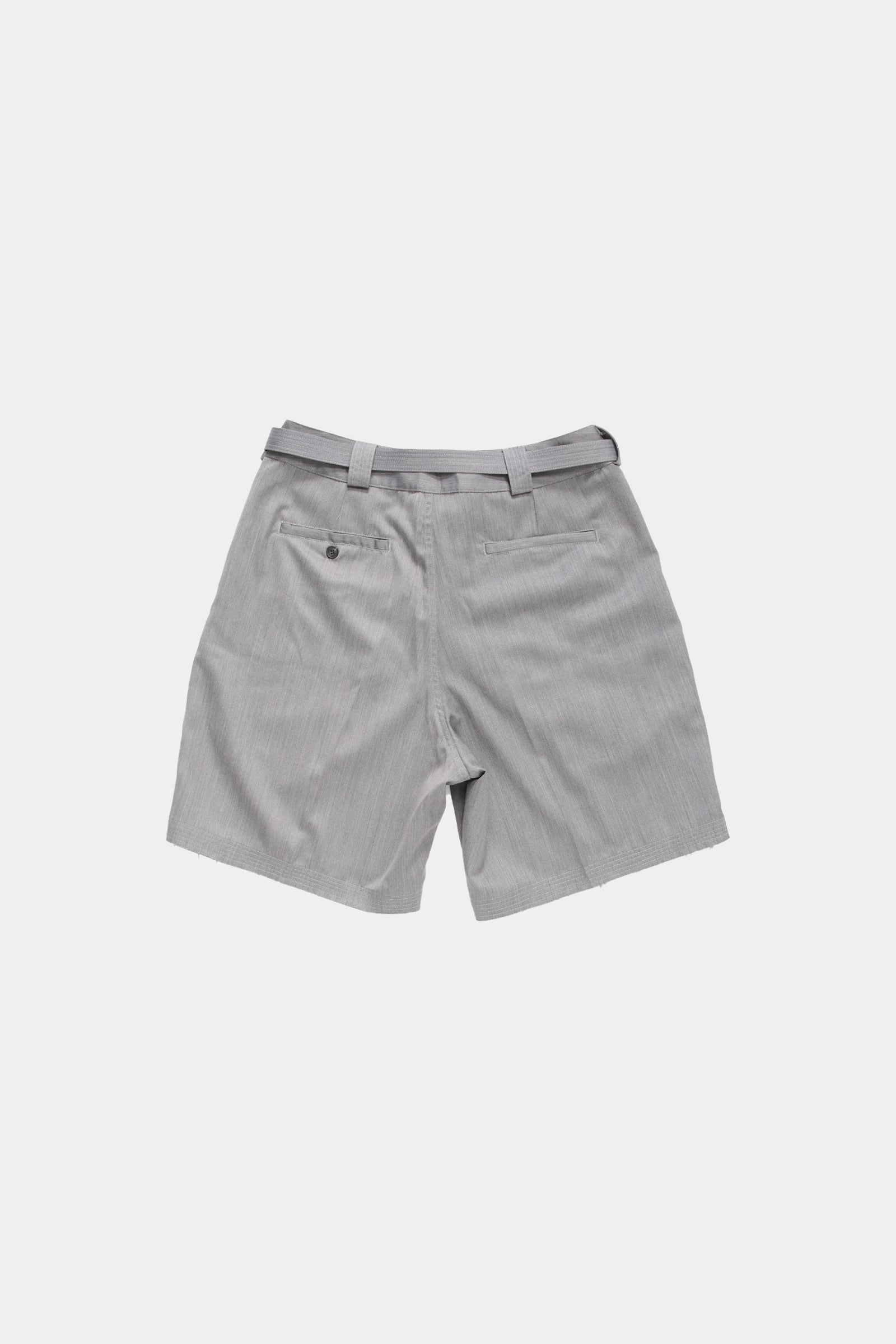 Grey shorts from Beach Brains on a light grey background