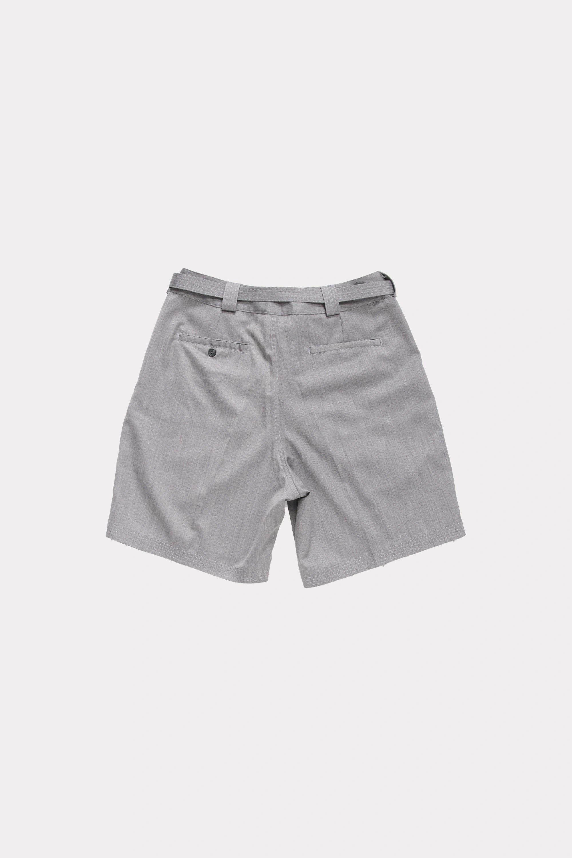 Grey shorts from Beach Brains on a light grey background
