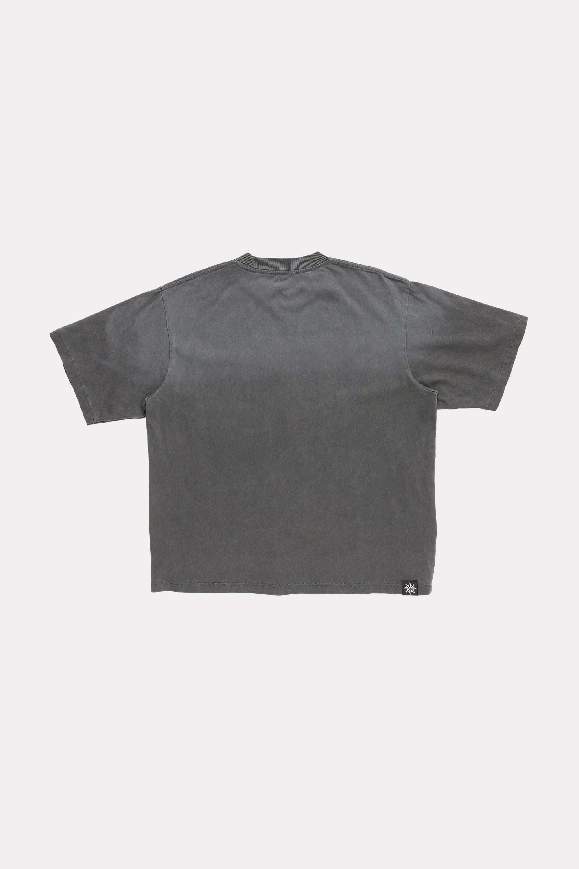 Back view of a Sun Faded Black Dream T-Shirt on a white background