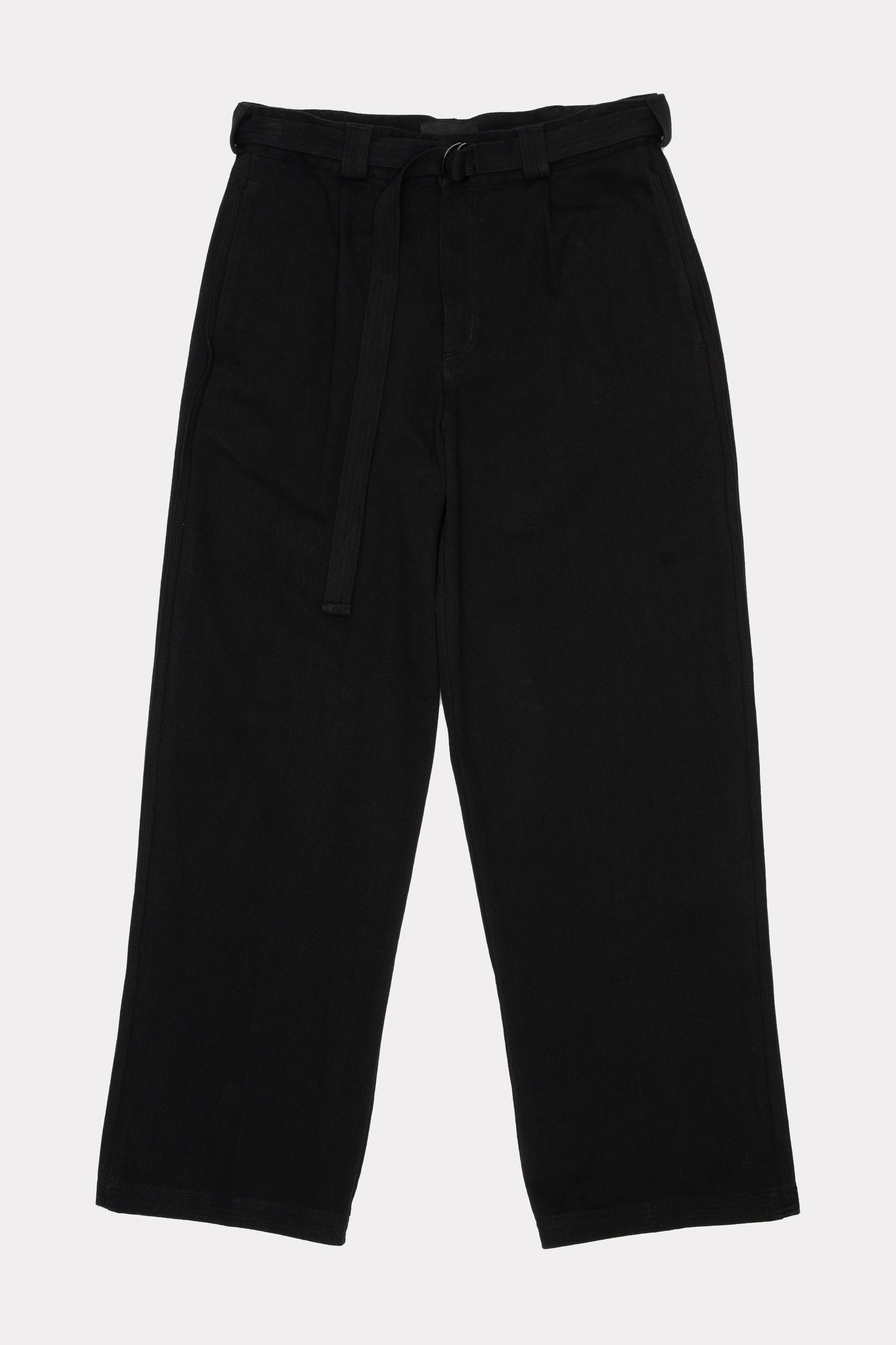 Pleated Work Pants in Black by Beach Brains on a white background