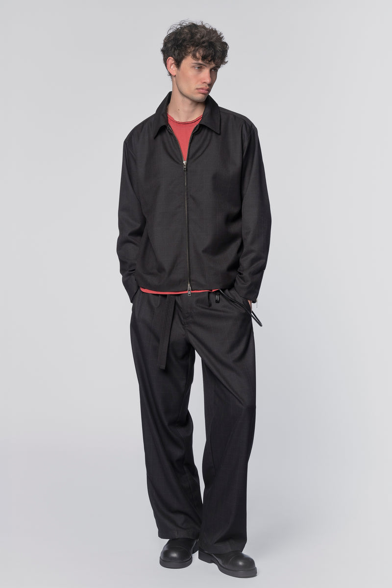 ZIP COACH - BLACK PLAID
