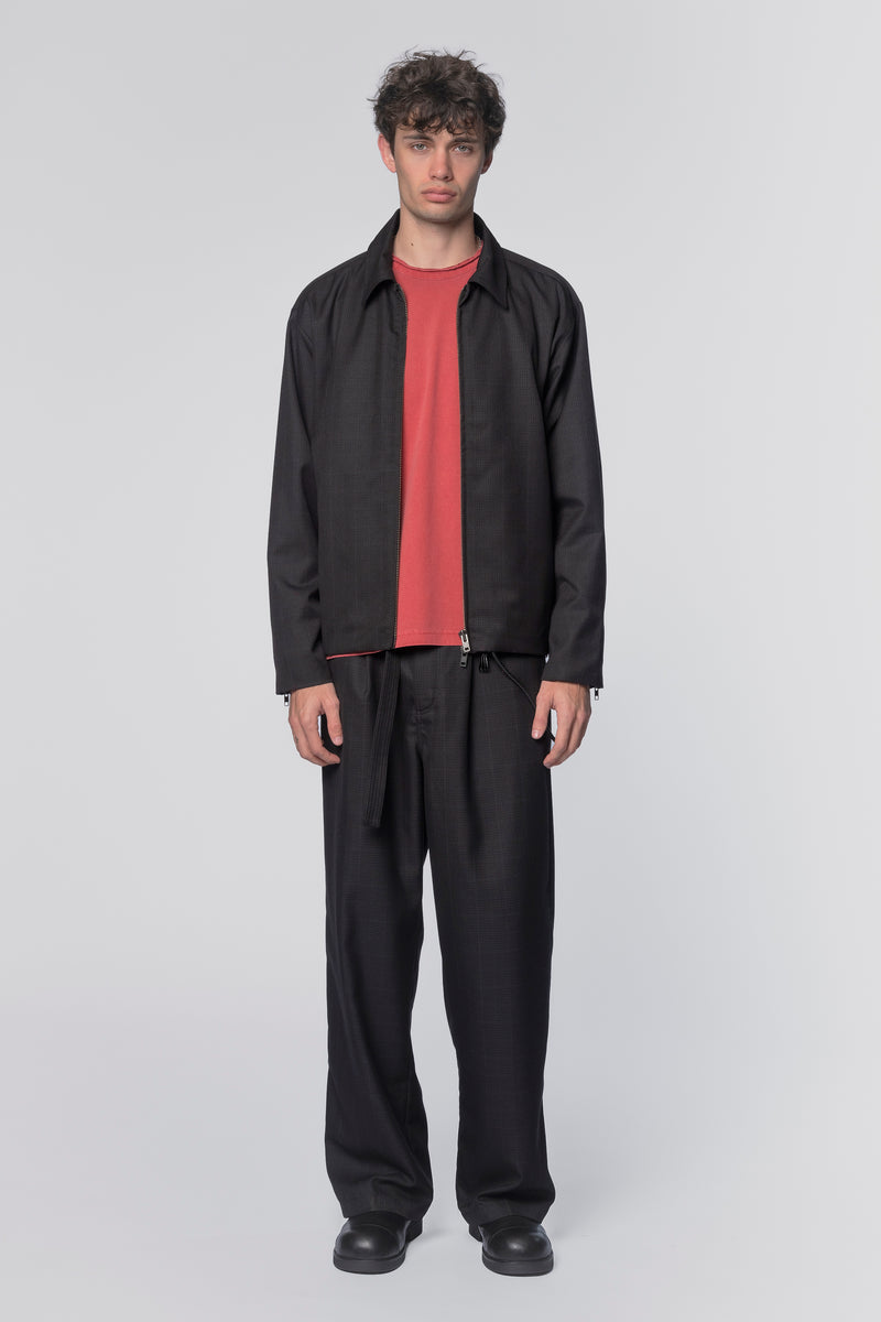ZIP COACH - BLACK PLAID