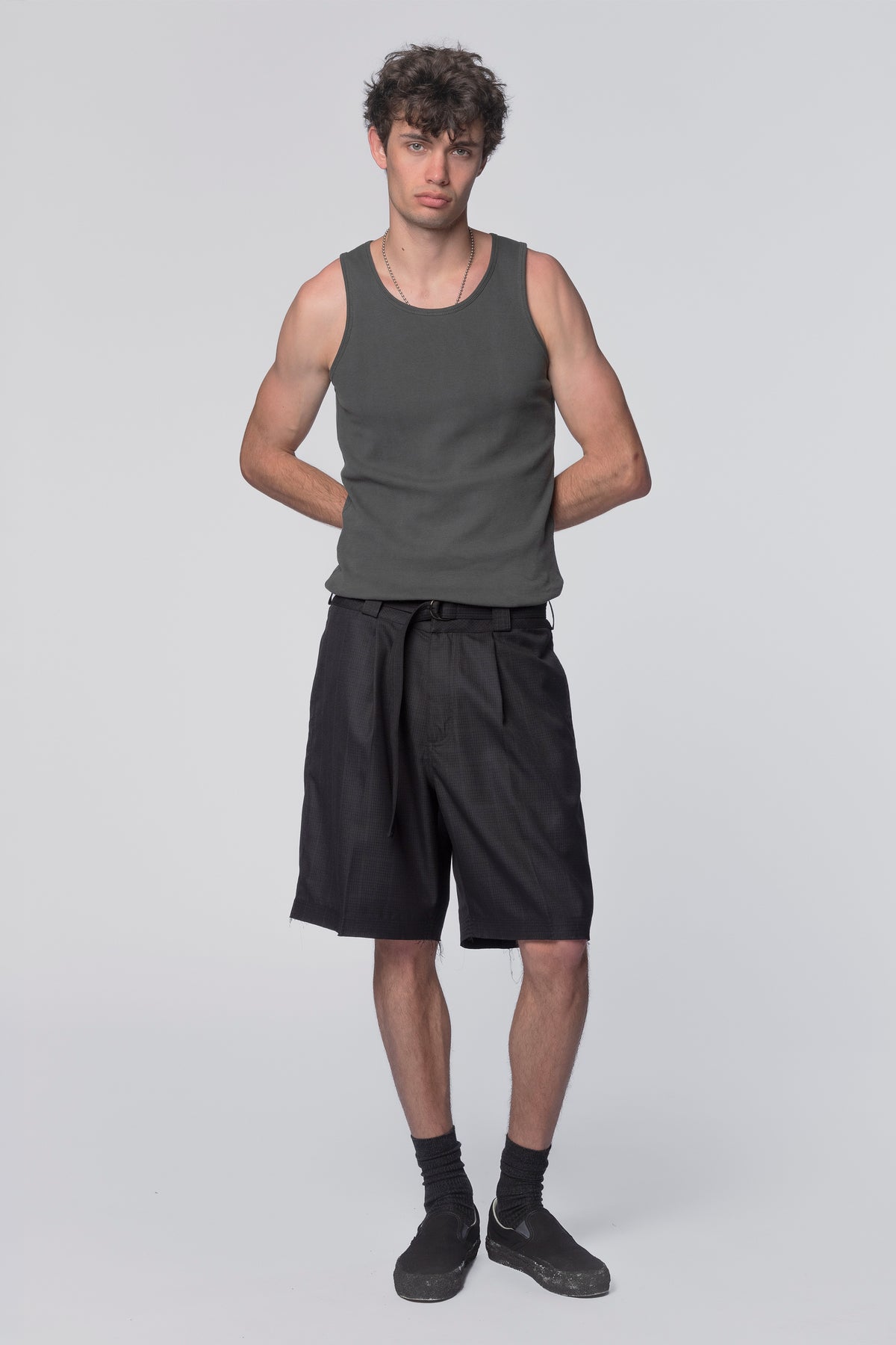 CUT SHORT - BLACK PLAID