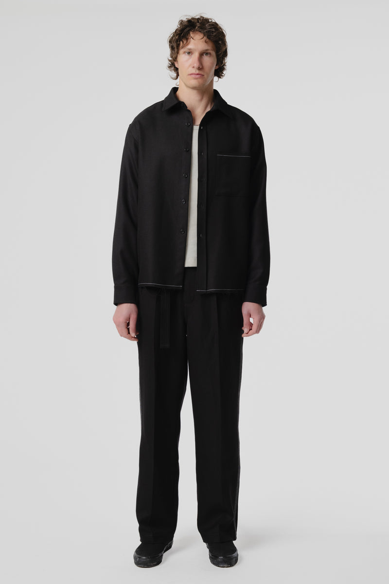 Hold LS Pocket Shirt - Black/White