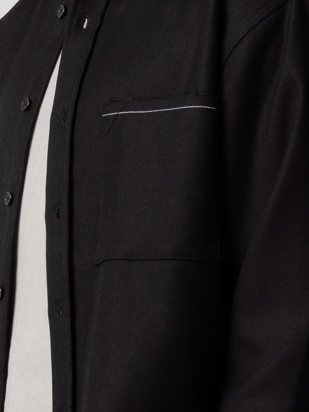 Hold LS Pocket Shirt - Black/White