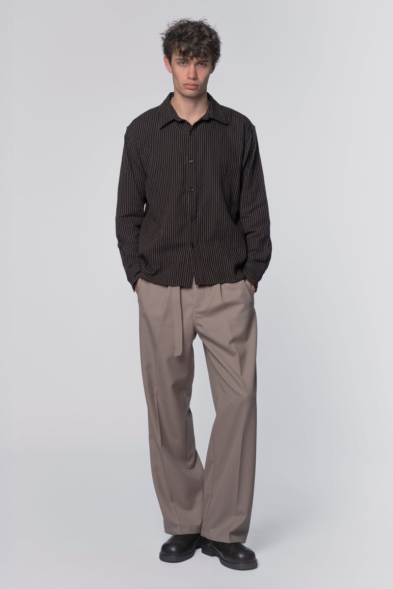 HOLD LS SHIRT - BLACK/TAN STRIPE