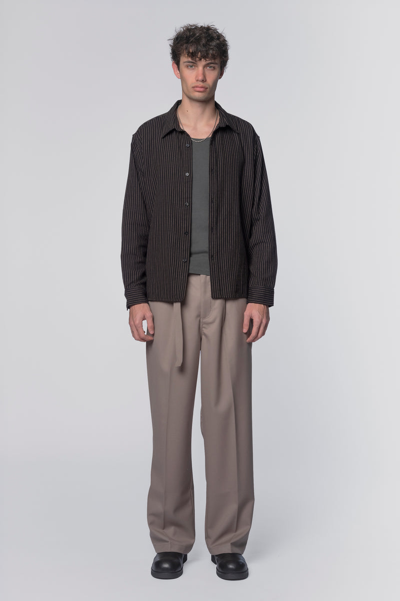 HOLD LS SHIRT - BLACK/TAN STRIPE