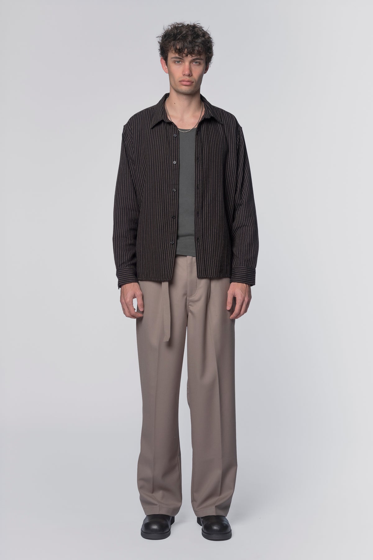 HOLD LS SHIRT - BLACK/TAN STRIPE