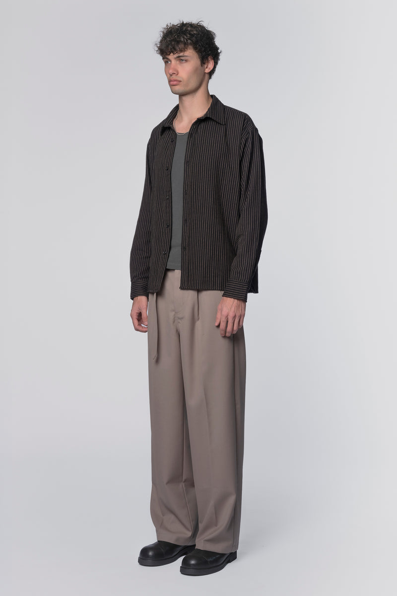 HOLD LS SHIRT - BLACK/TAN STRIPE