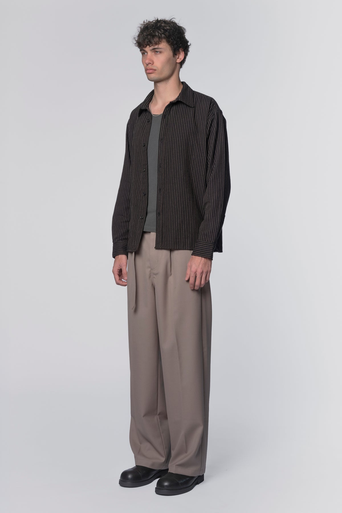 HOLD LS SHIRT - BLACK/TAN STRIPE