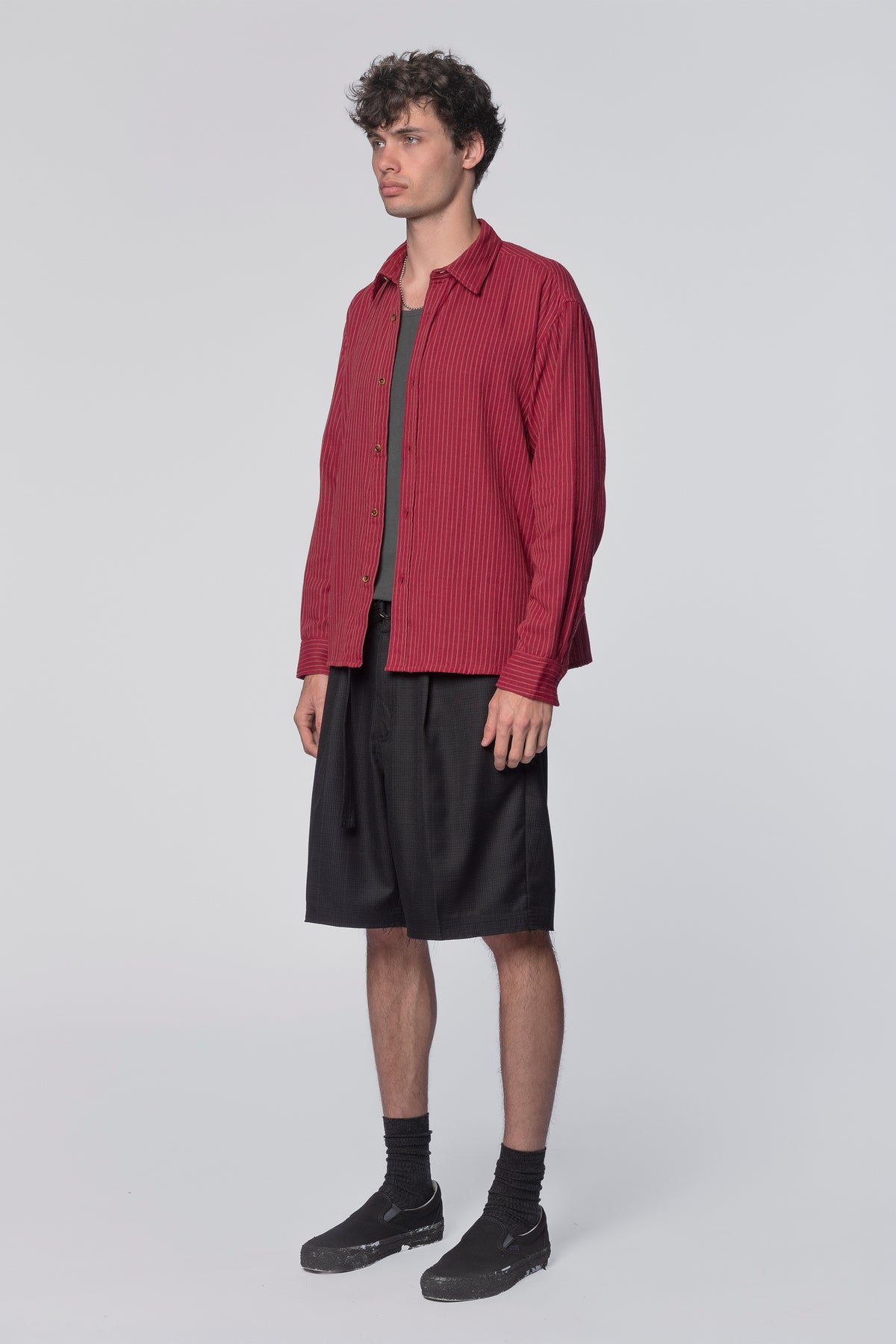 HOLD LS SHIRT - RED/TAN STRIPE