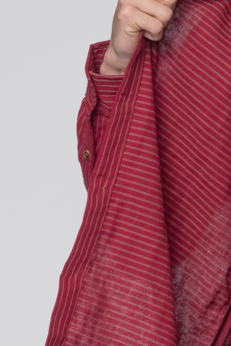 HOLD LS SHIRT - RED/TAN STRIPE