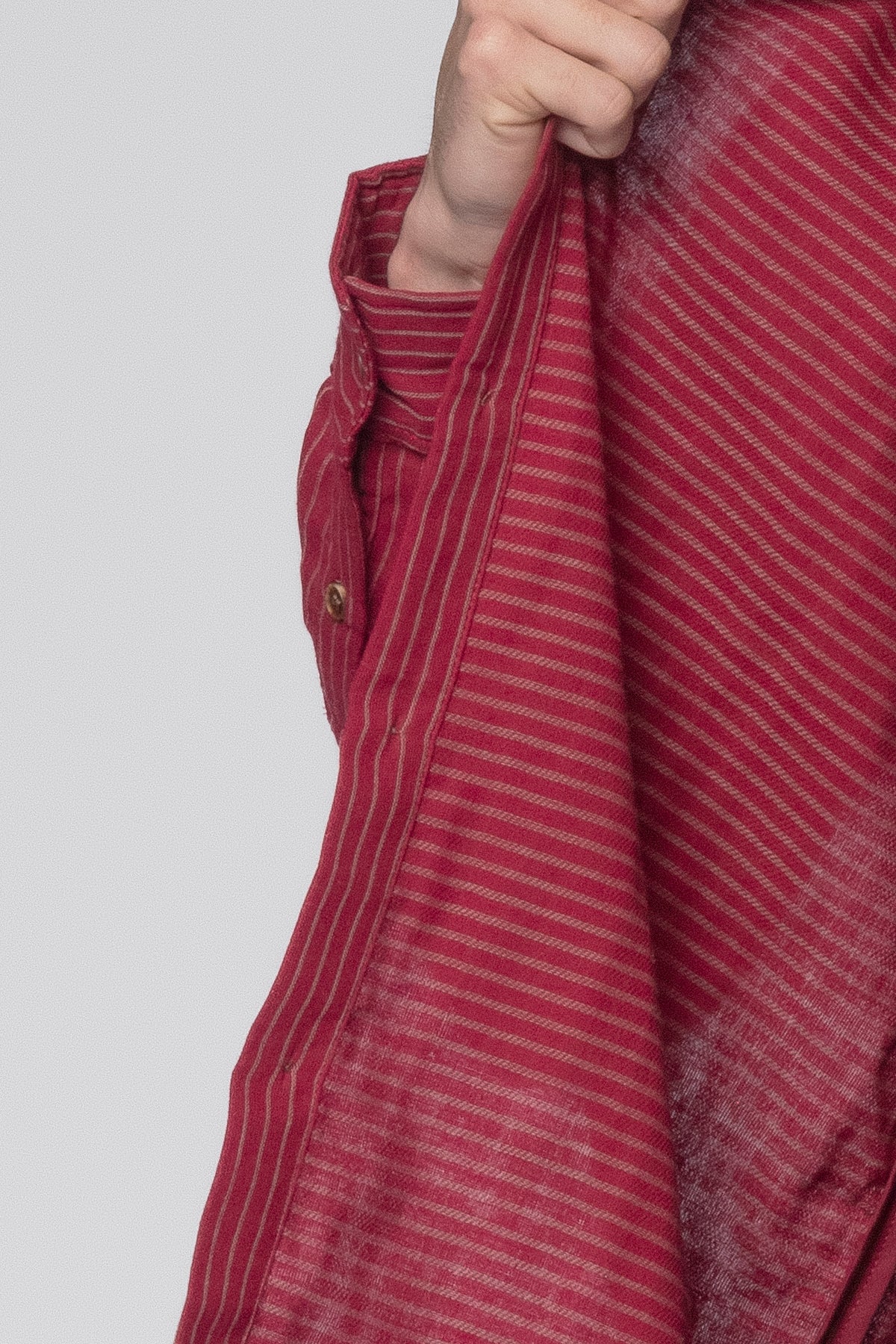 HOLD LS SHIRT - RED/TAN STRIPE