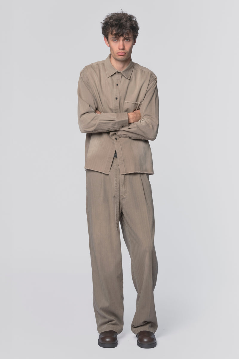 LS POCKET SHIRT- SUN FADED FAWN