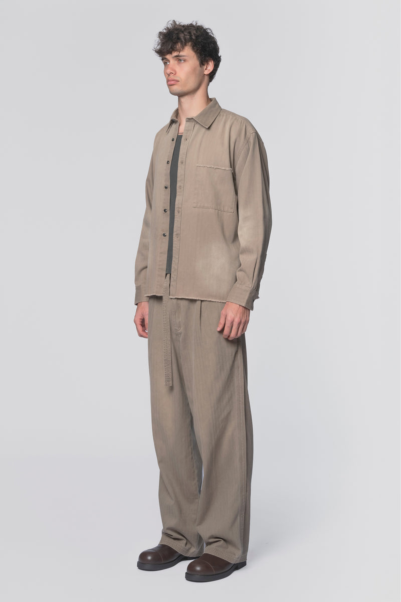 LS POCKET SHIRT- SUN FADED FAWN