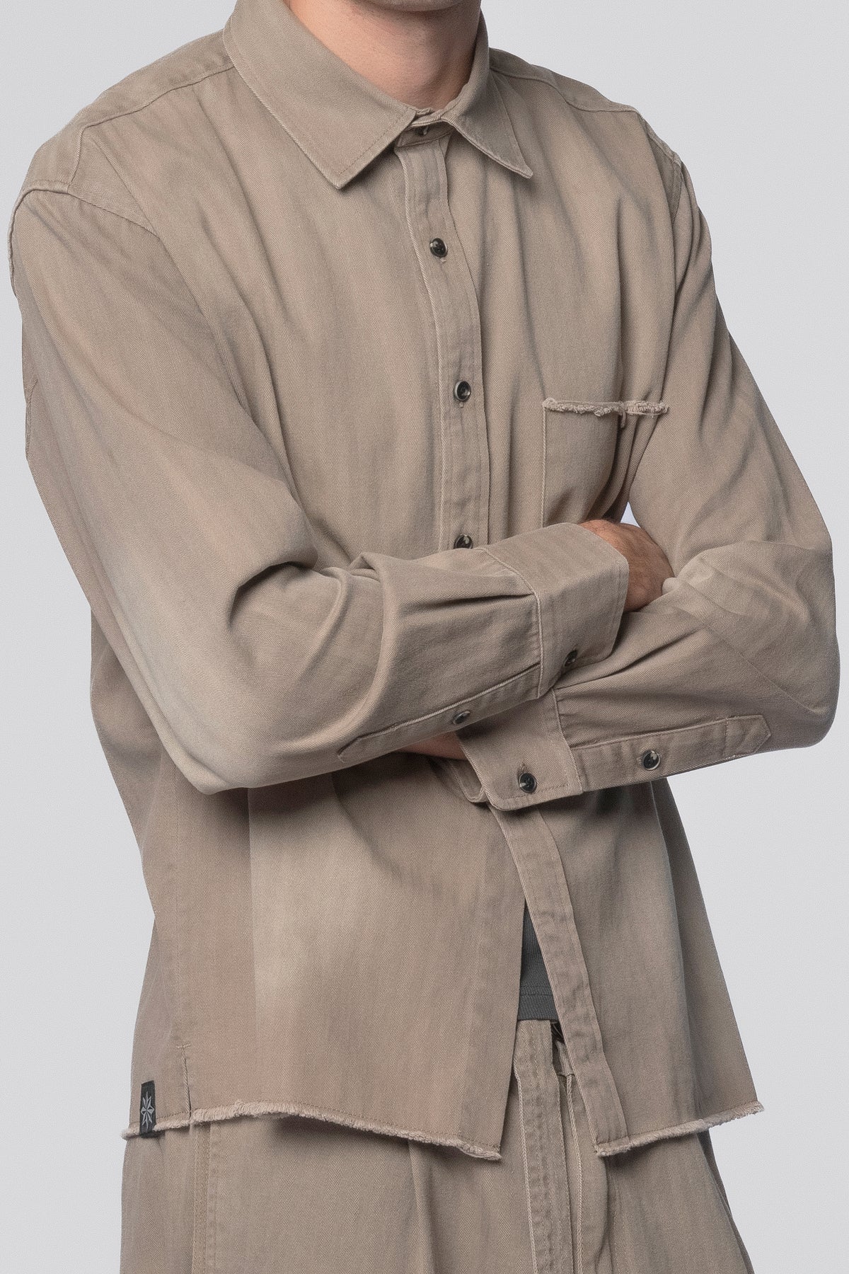 LS POCKET SHIRT- SUN FADED FAWN