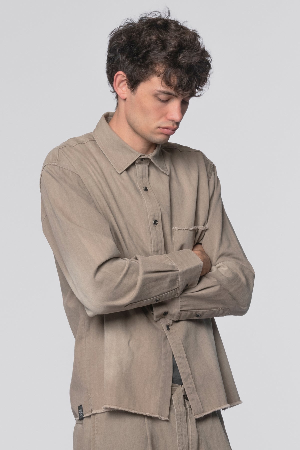 LS POCKET SHIRT- SUN FADED FAWN