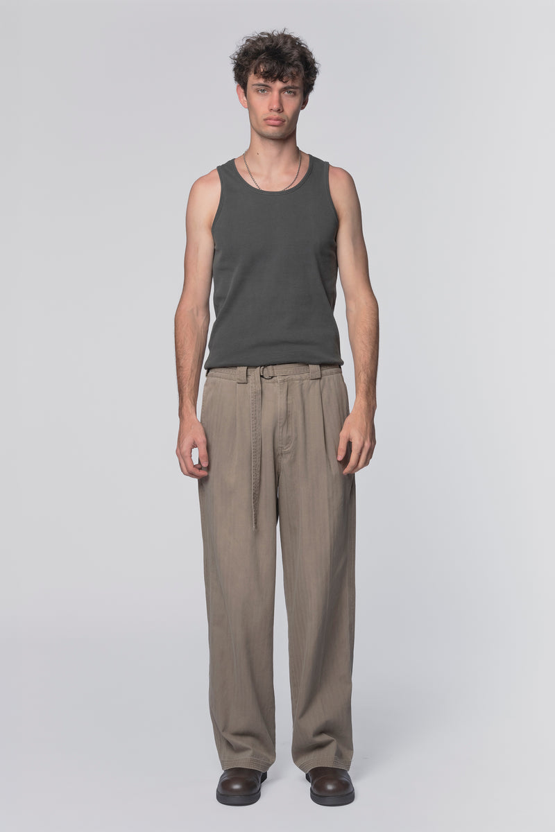 PLEATED WORK PANT - SUN FADED FAWN