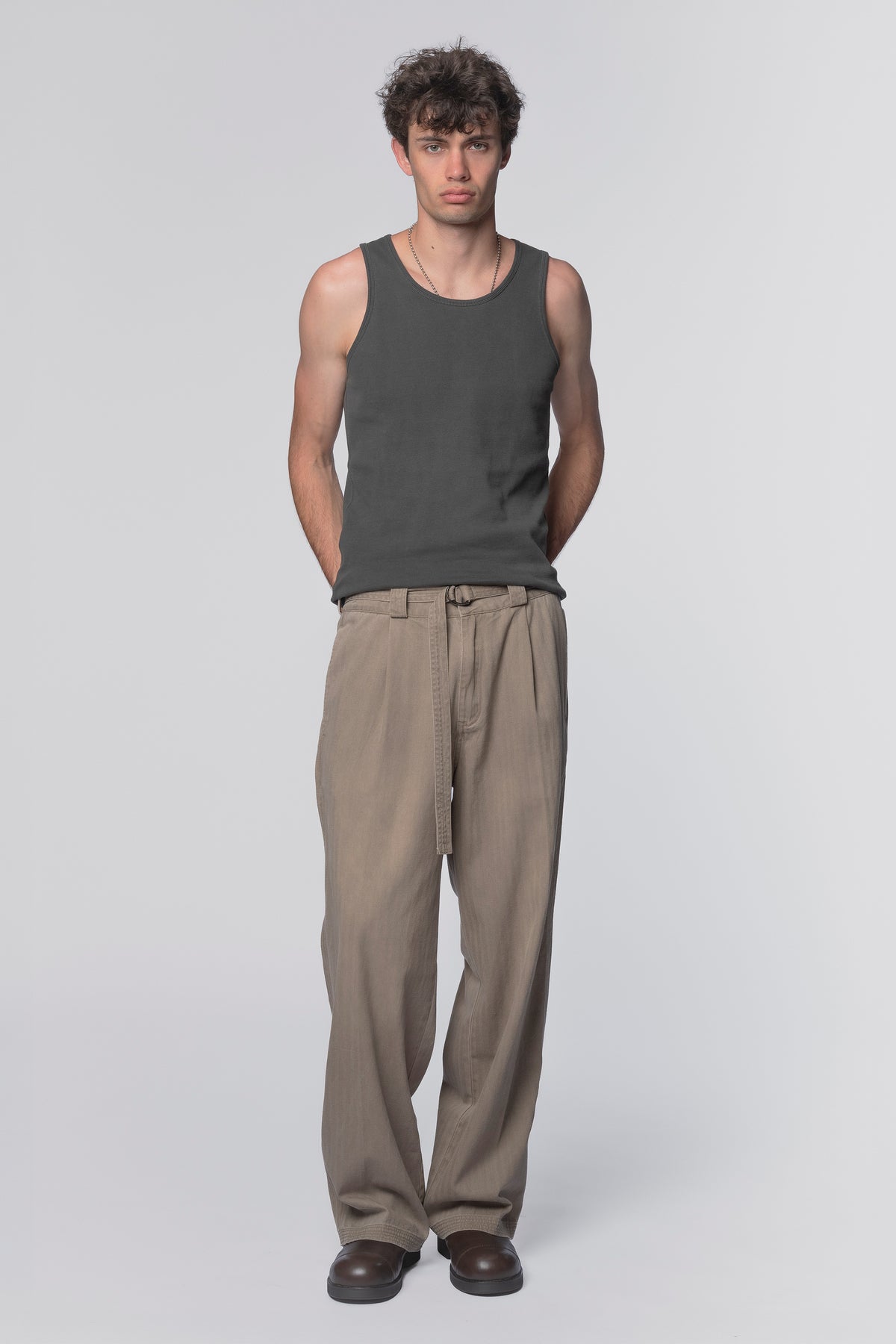 PLEATED WORK PANT - SUN FADED FAWN