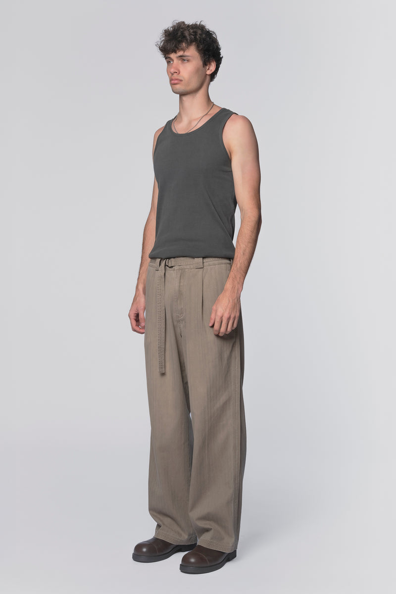 PLEATED WORK PANT - SUN FADED FAWN