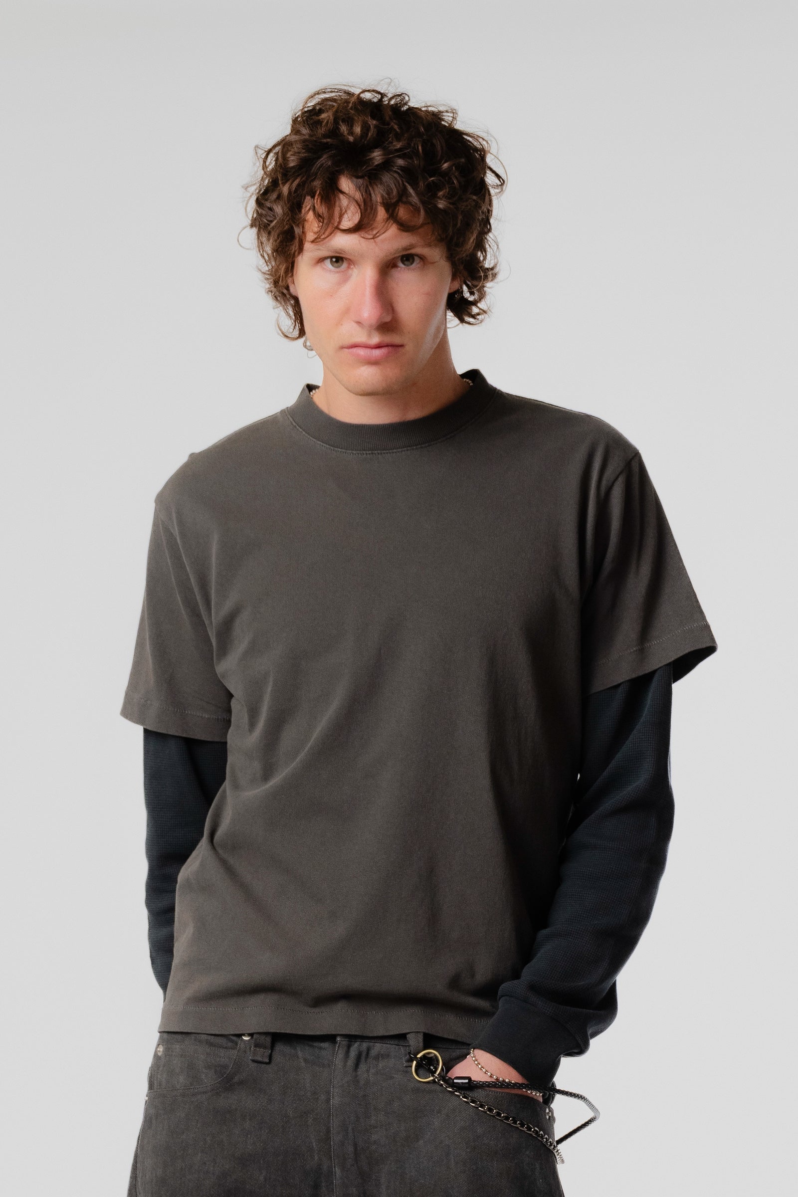 Tide Double T-Shirt - Charcoal/Black