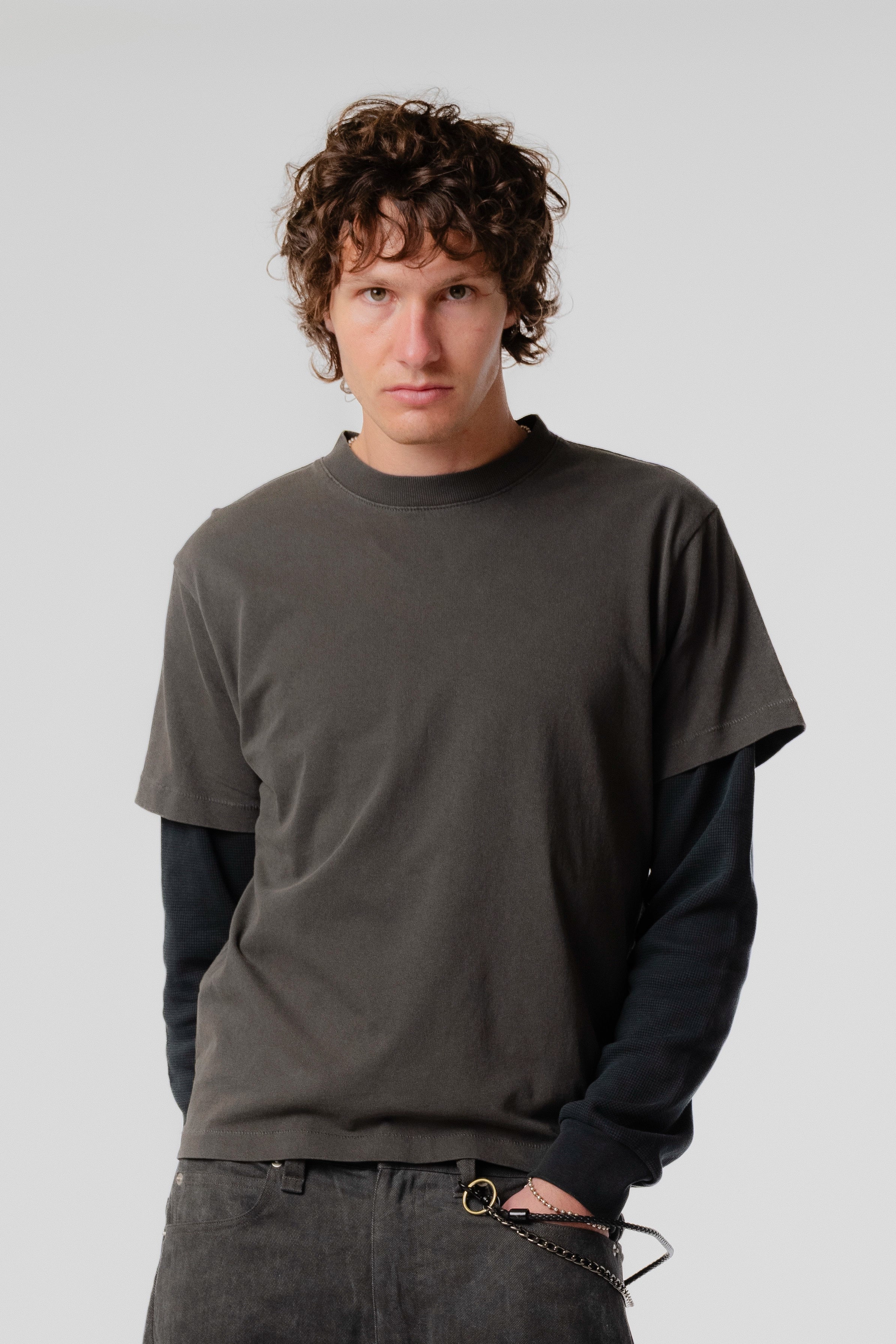 Tide Double T-Shirt - Charcoal/Black
